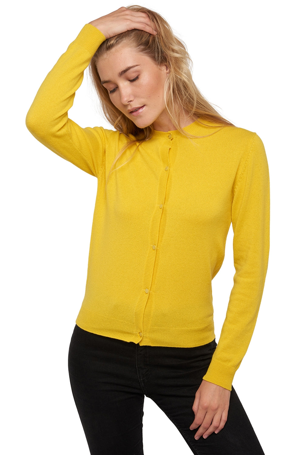 Tyra en cachemire femme - sunny yellow - Mahogany