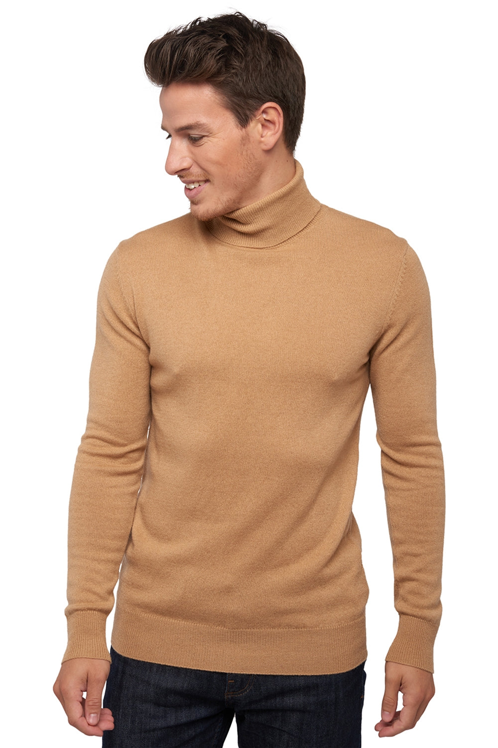 Tarry en cachemire homme - camel - Mahogany