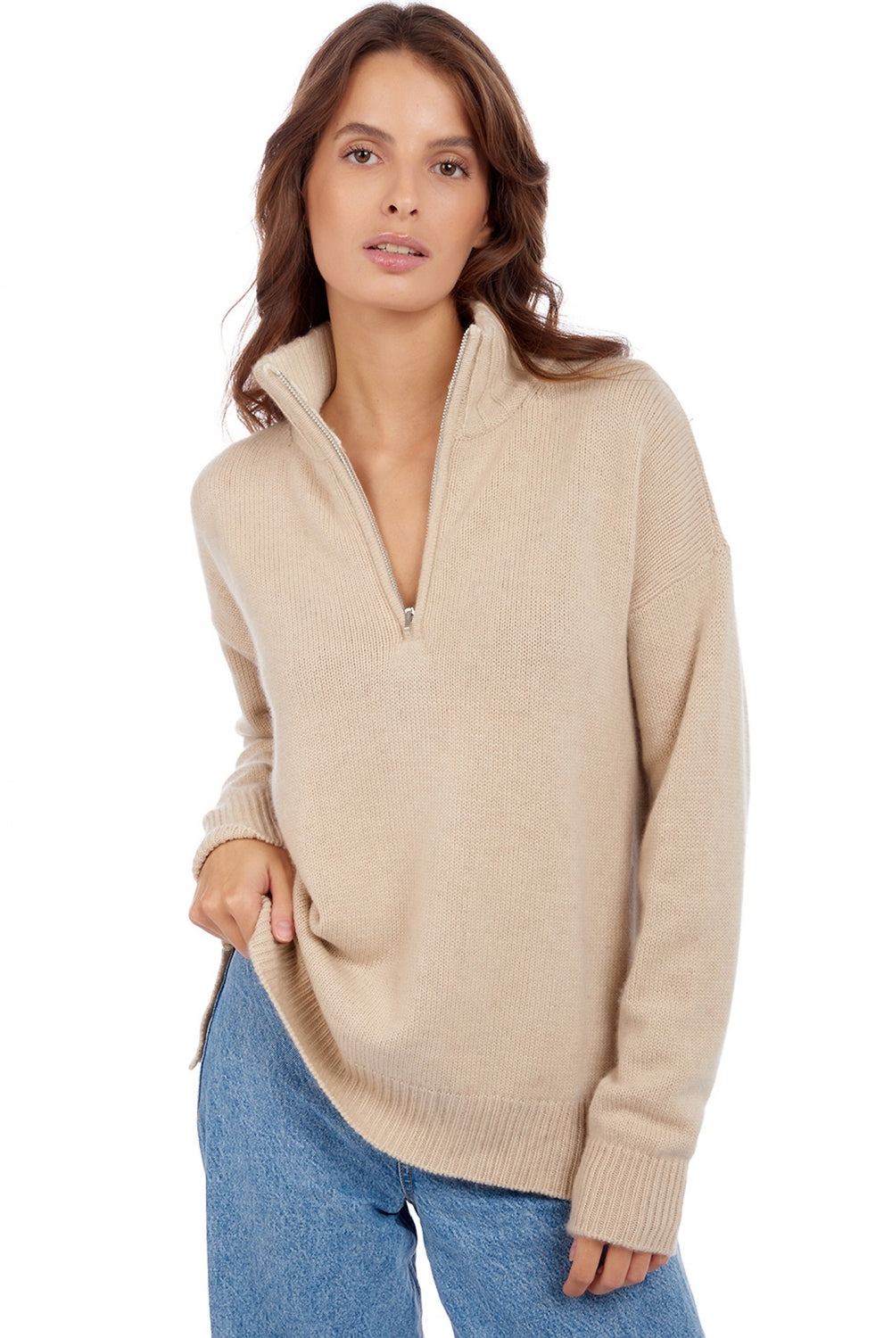 Alizette en cachemire femme - natural beige - Mahogany