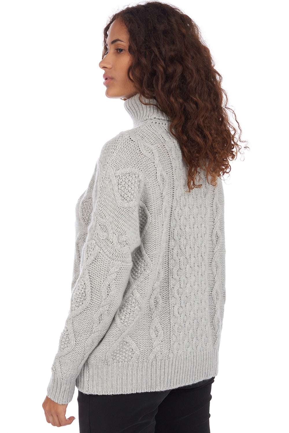 Albury en cachemire femme - Vue 2 - flanelle chiné - Mahogany