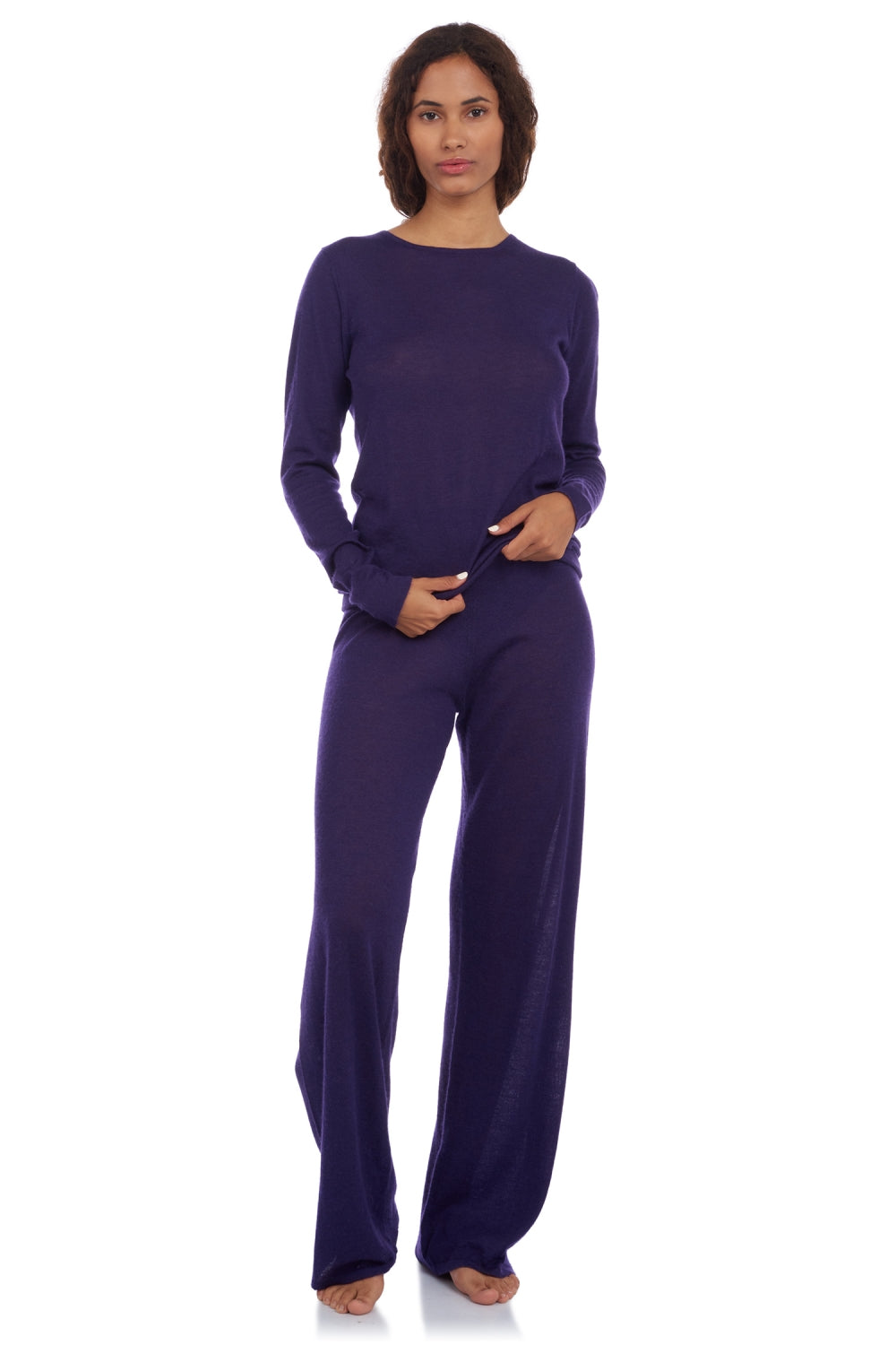 Boubou en duvet de cachemire femme - royal - Mahogany