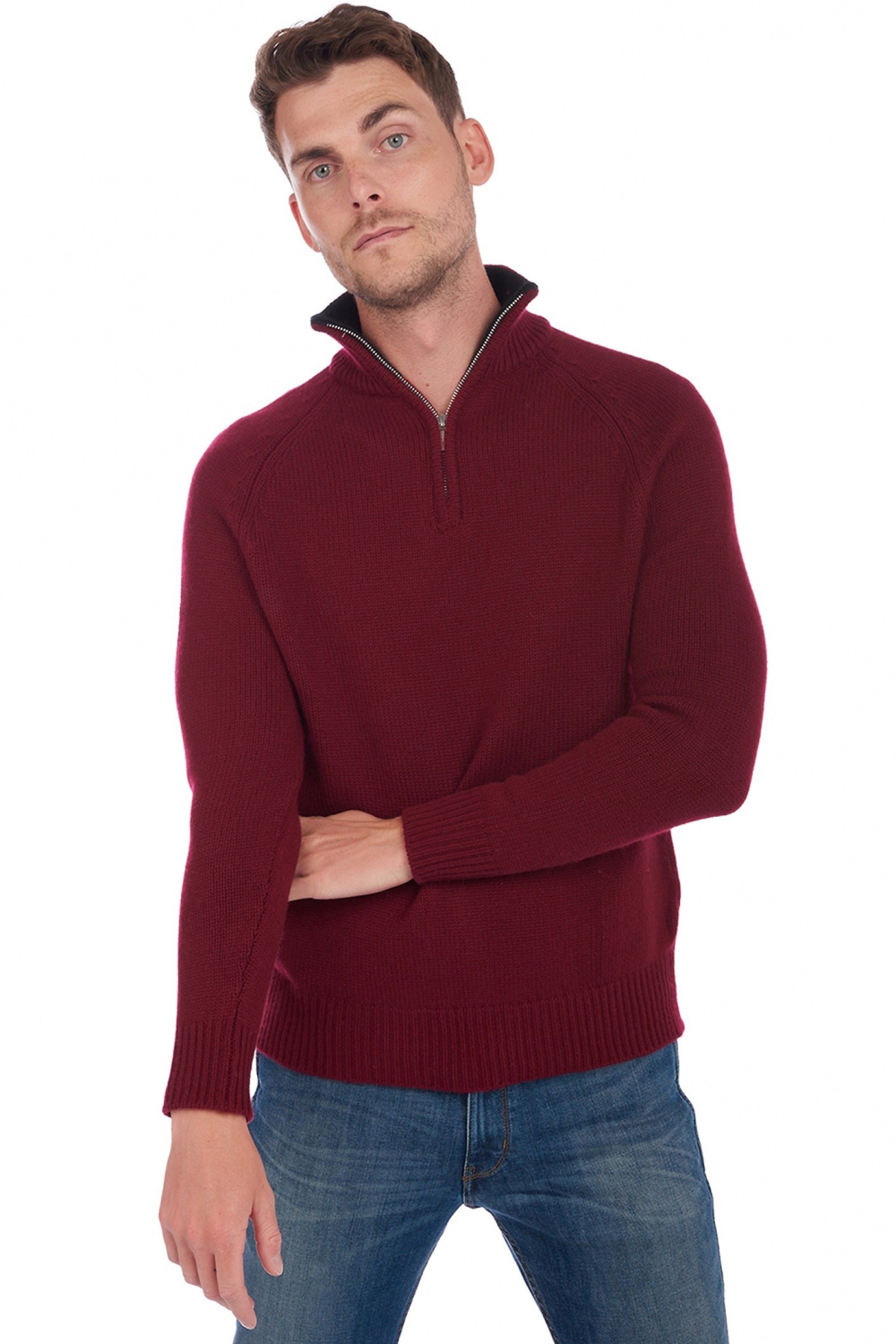 Angers en cachemire homme - bordeaux / noir - Mahogany