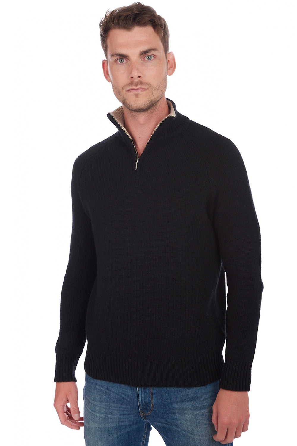 Angers en cachemire homme - noir / beige intemporel - Mahogany
