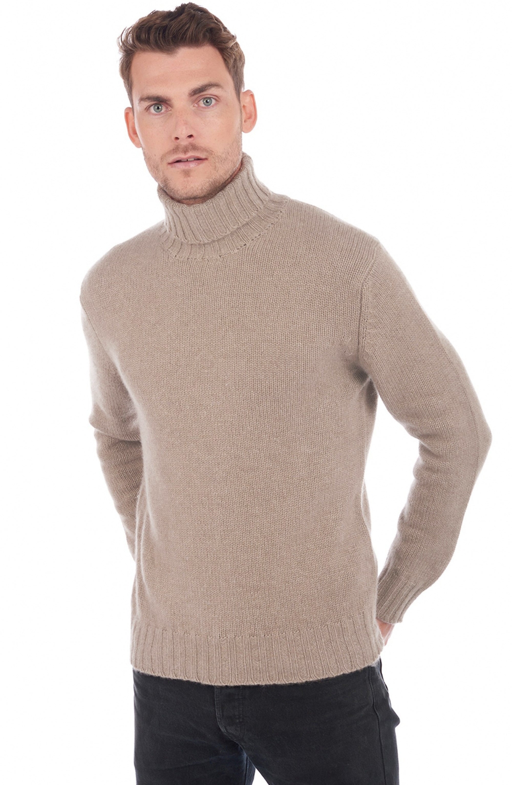 Achille en cachemire homme - natural stone - Mahogany