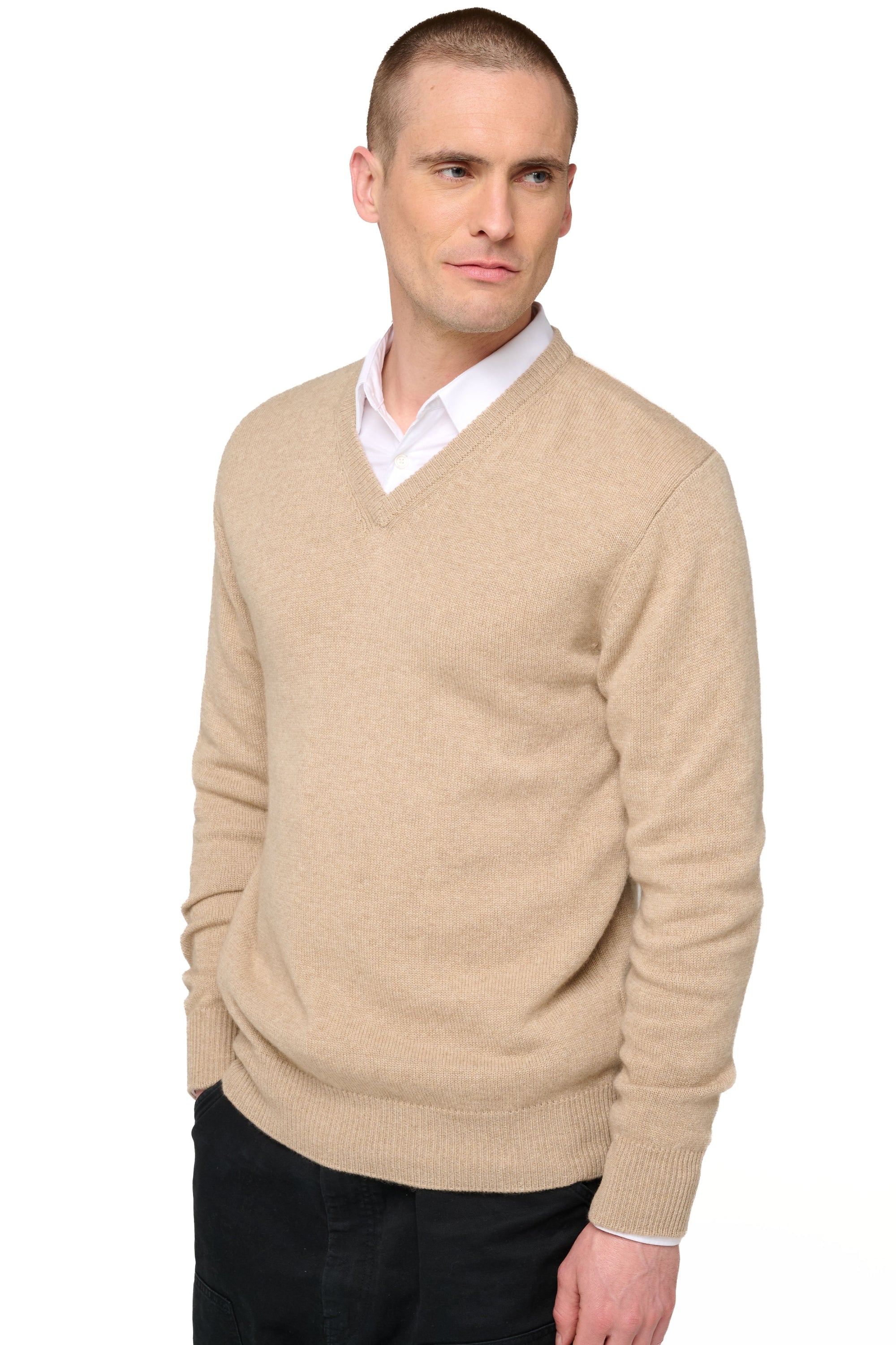Hippolyte 4F en cachemire homme - natural stone - Mahogany