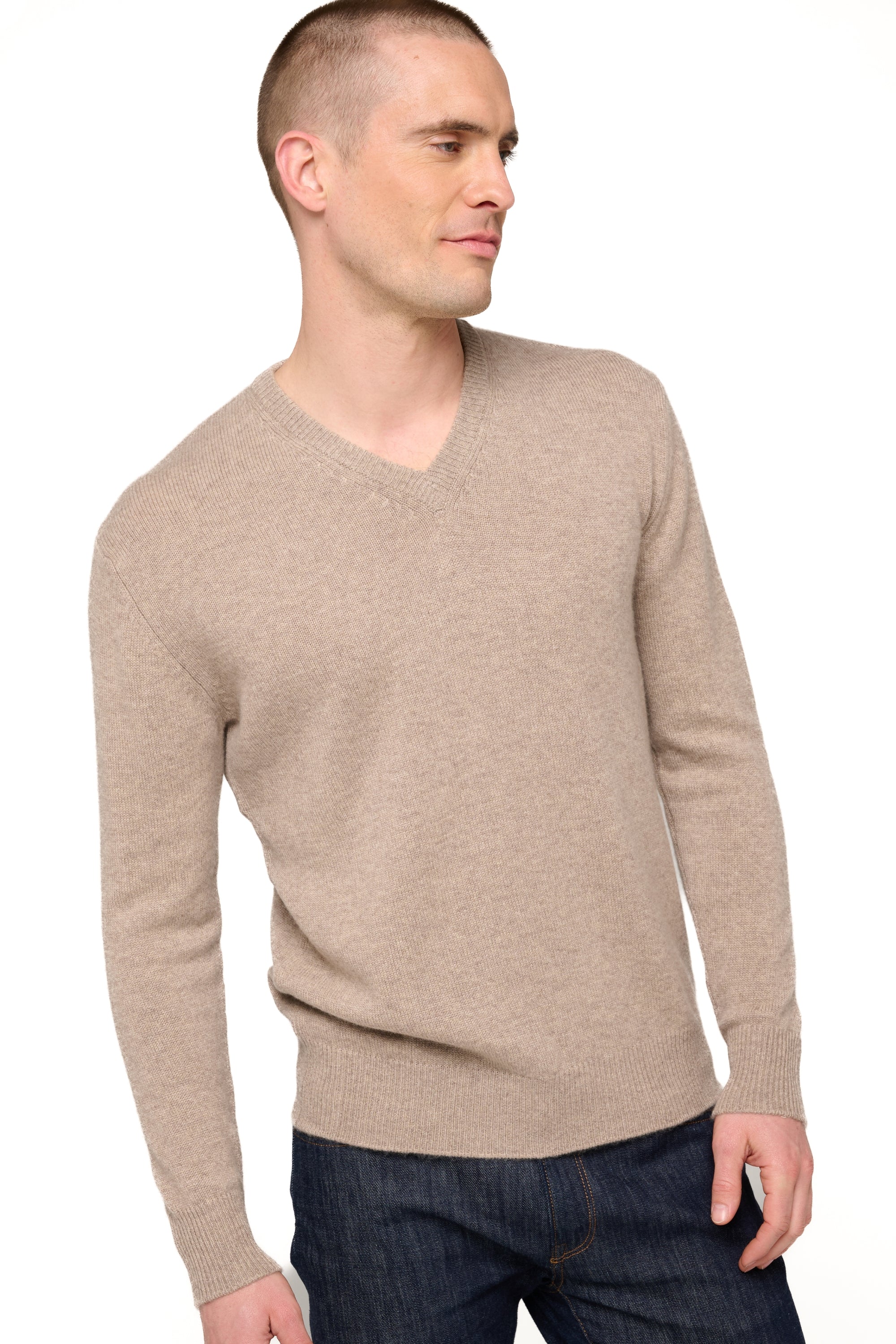 Hippolyte 4F en cachemire homme - toast - Mahogany