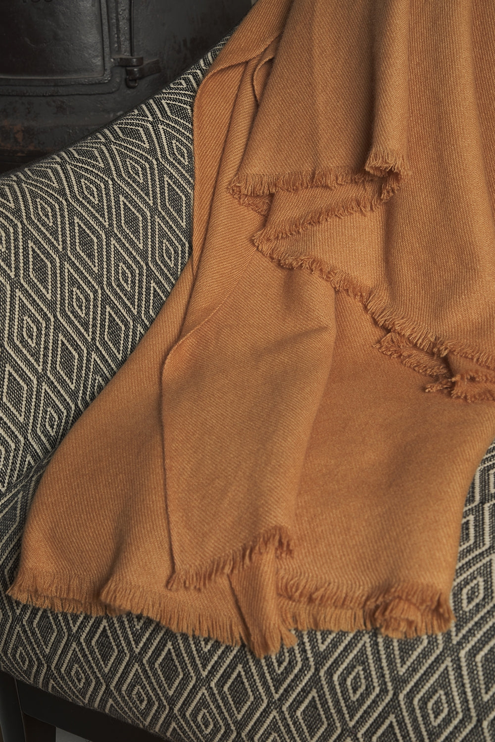 Toodoo Plain M en cachemire mixte - camel désert - Mahogany