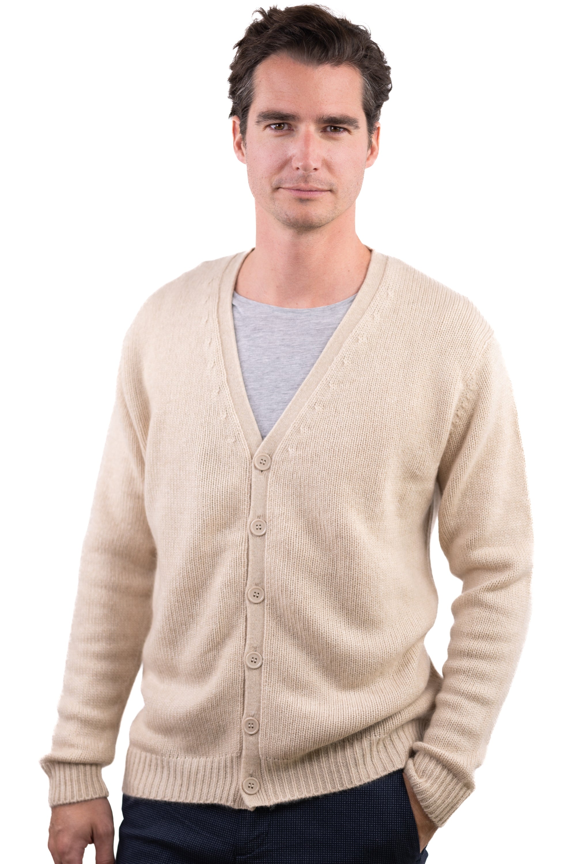 Leon en cachemire homme - natural beige - Mahogany