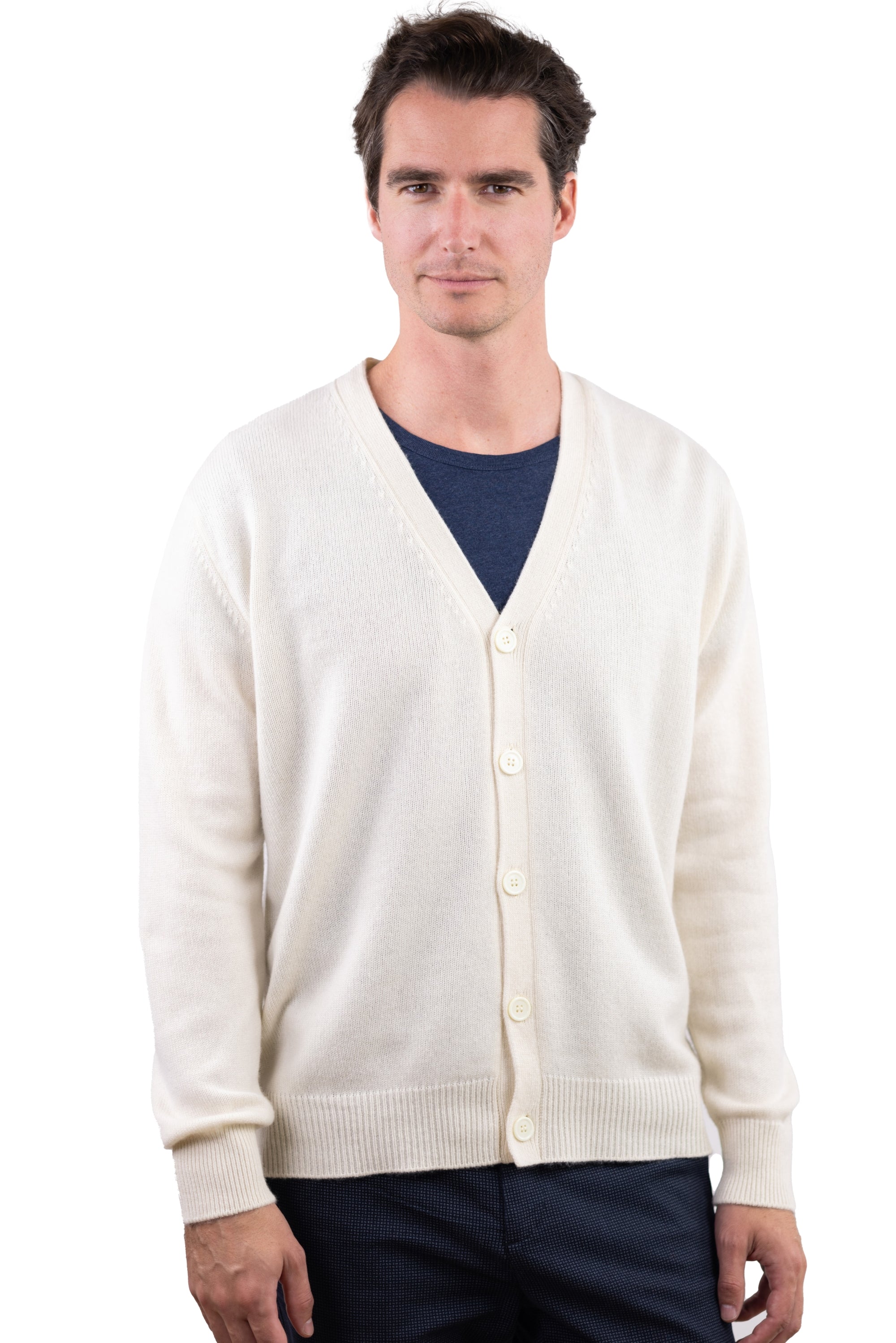 Leon en cachemire homme - natural écru - Mahogany