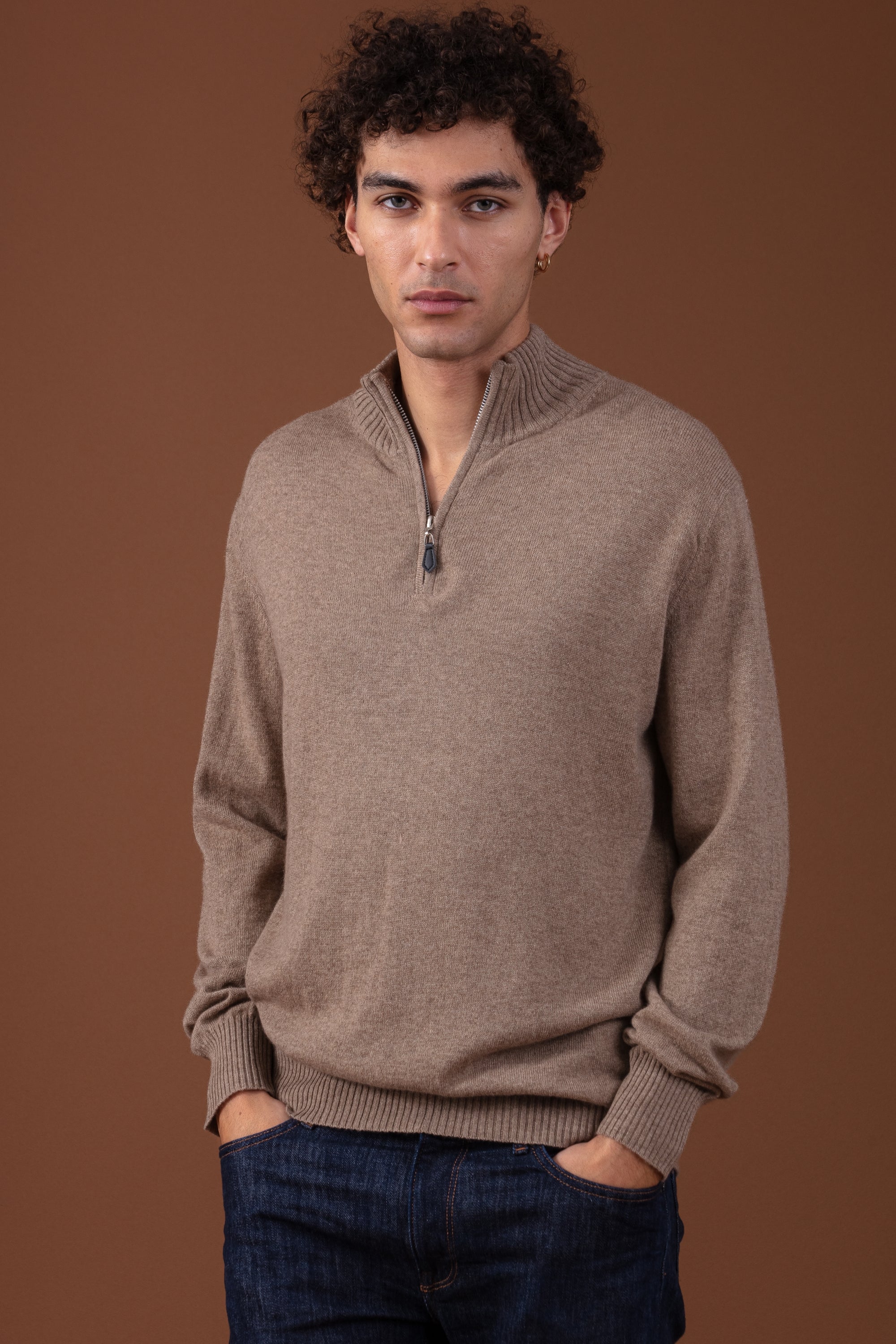 Chazam en cachemire homme - natural brown - Mahogany