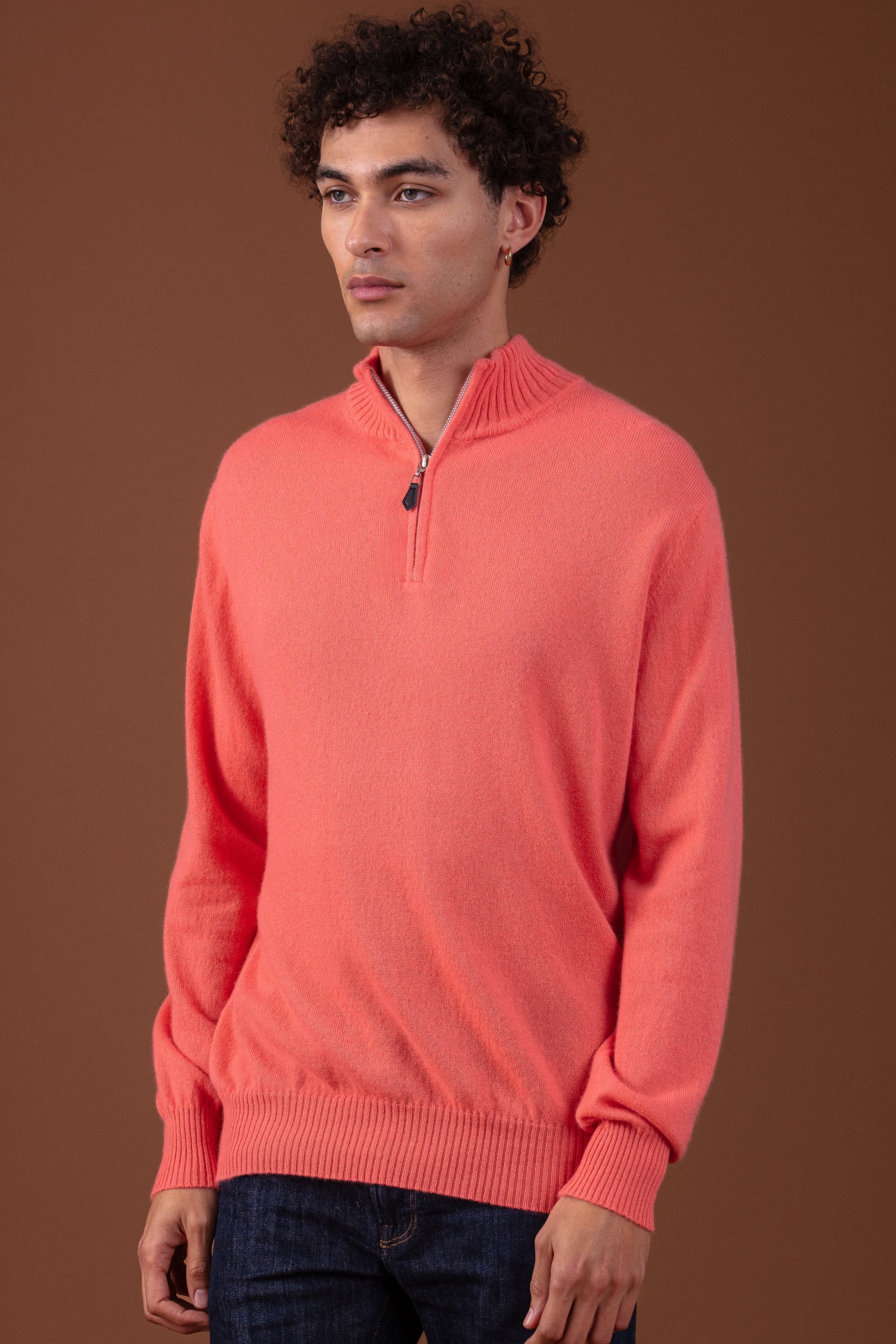 Chazam en cachemire homme - peach - Mahogany