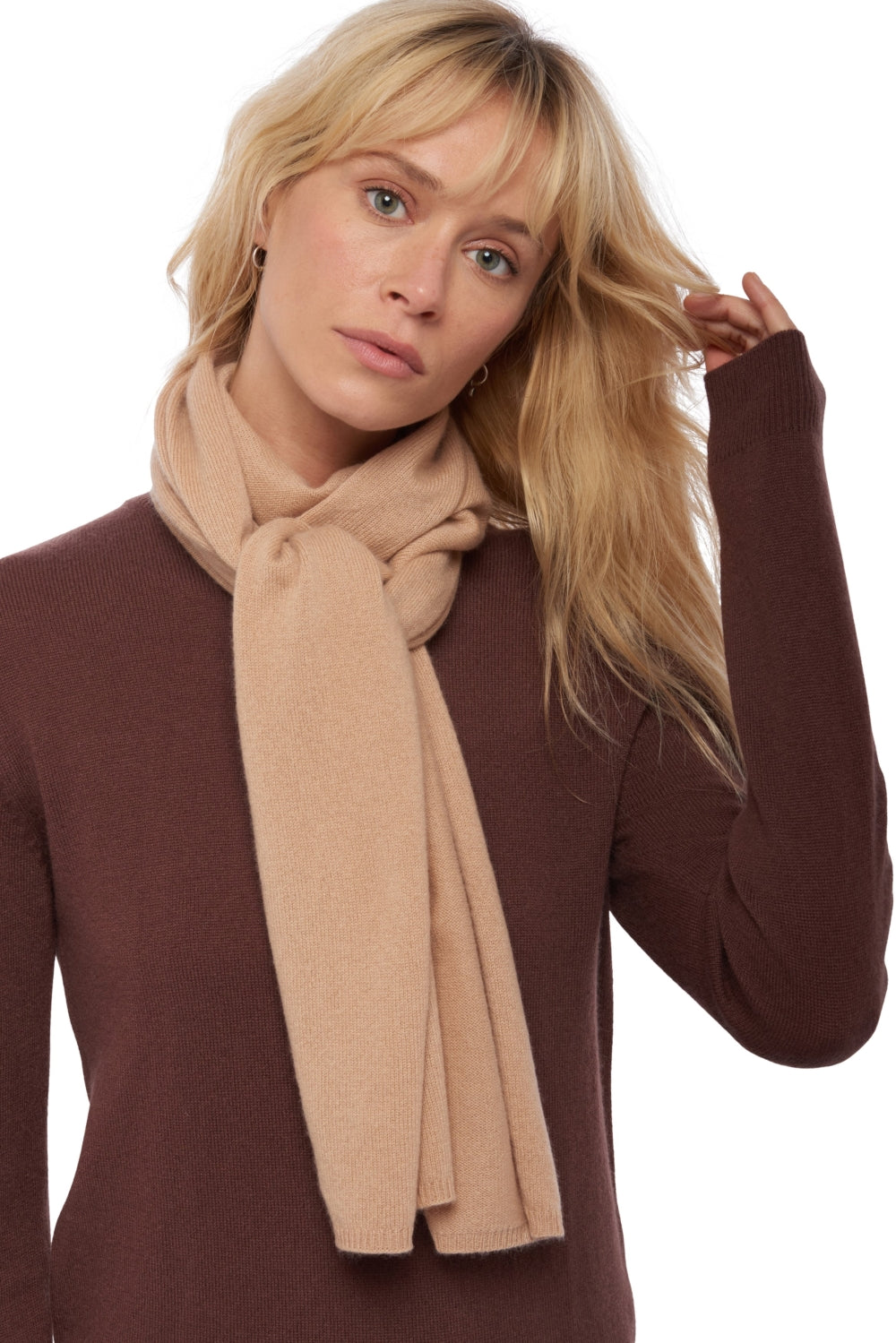 Ozone en cachemire mixte - granola - Mahogany