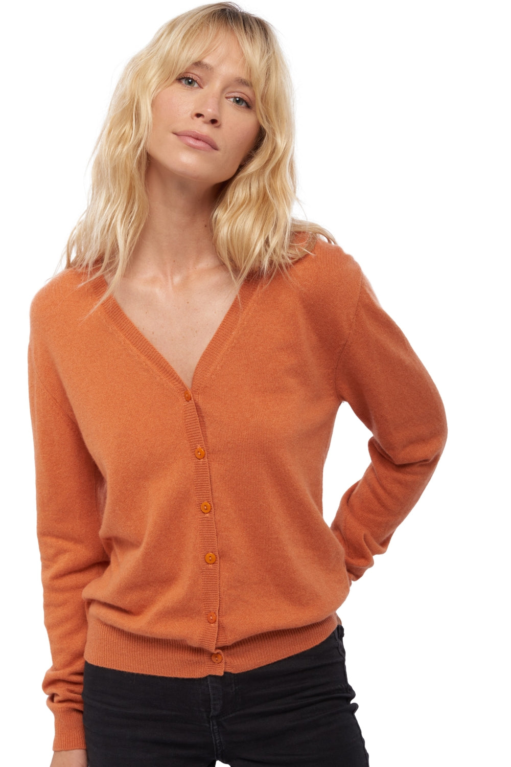 Taline en cachemire femme - butternut - Mahogany