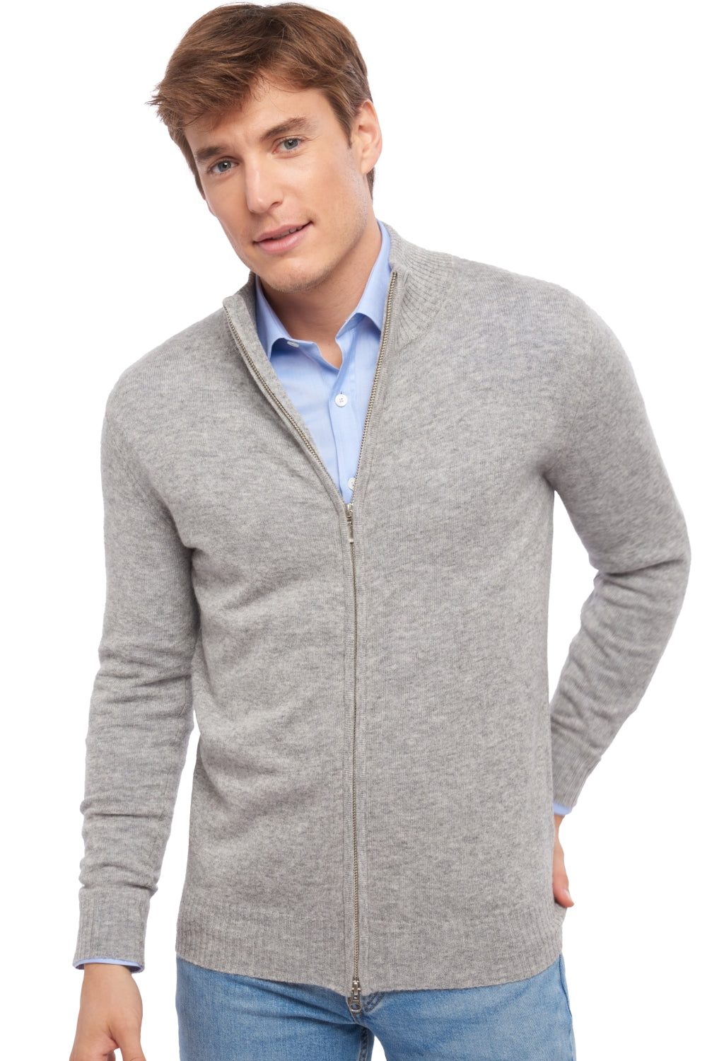Thobias en cachemire homme - fog grey - Mahogany
