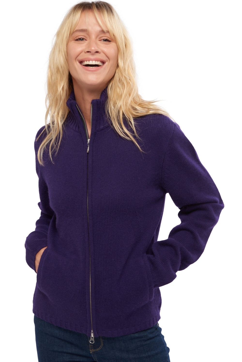 Elodie en cachemire femme - deep purple - Mahogany