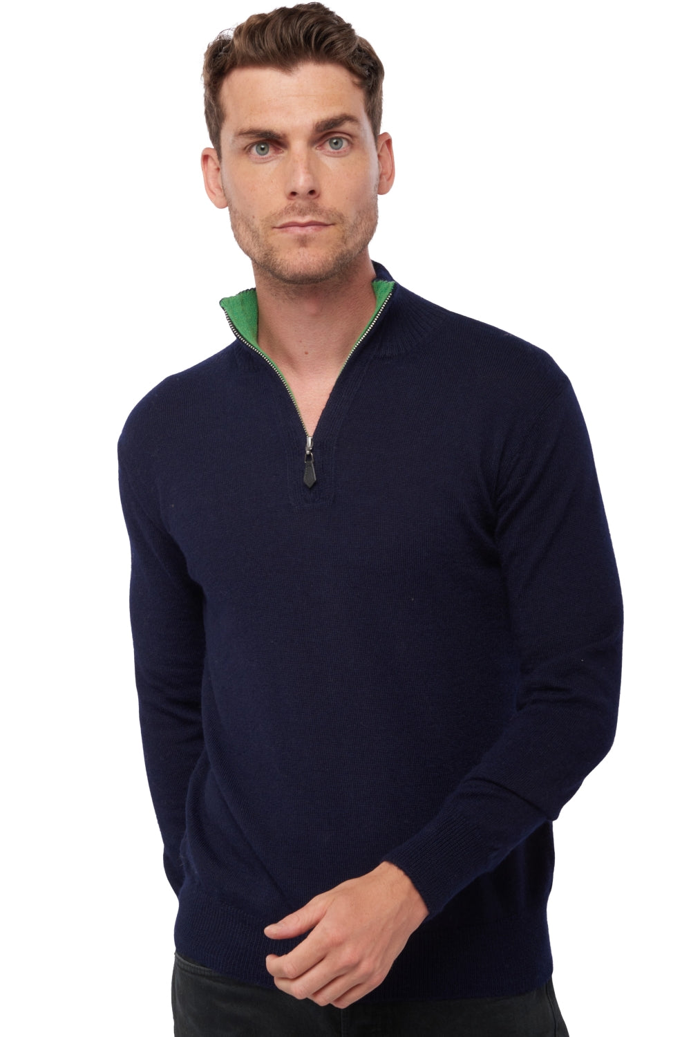 Vihari en baby alpaga & cachemire homme - bleu marine / basil - Mahogany