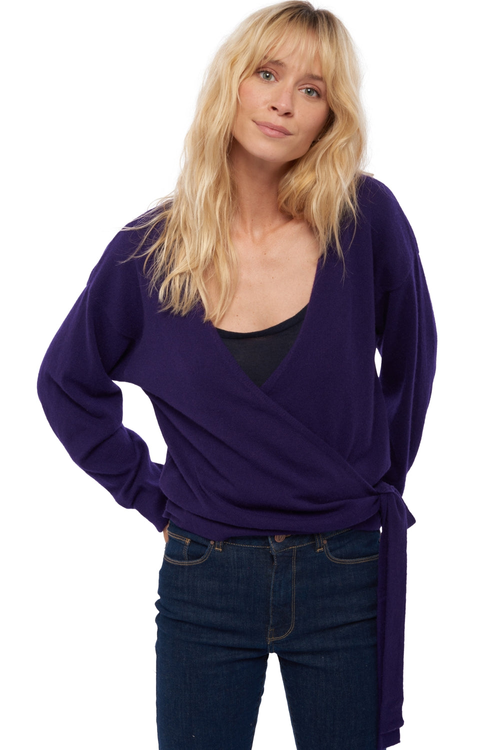 Antalya en cachemire femme - deep purple - Mahogany