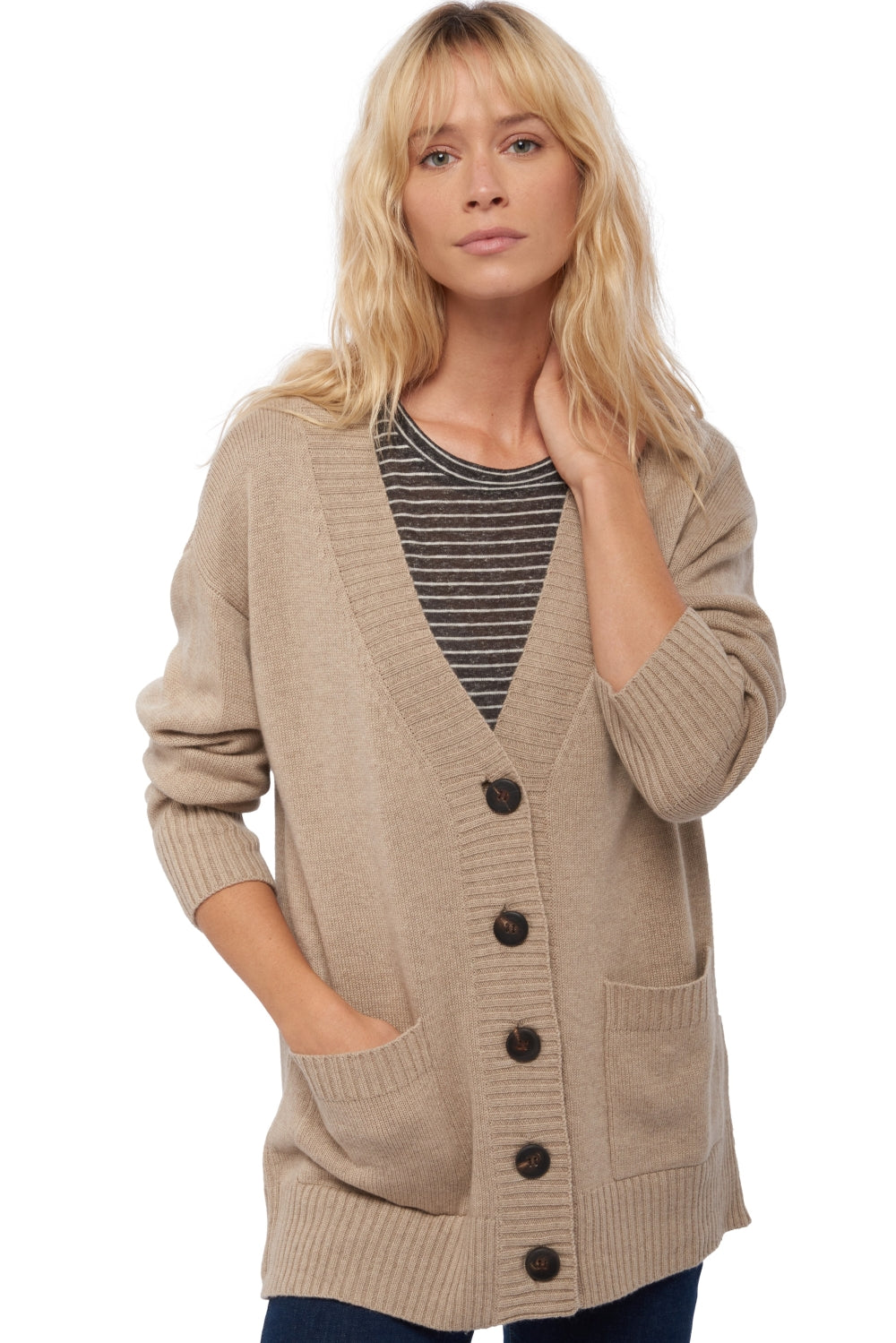 Vadena en cachemire femme - natural stone - Mahogany