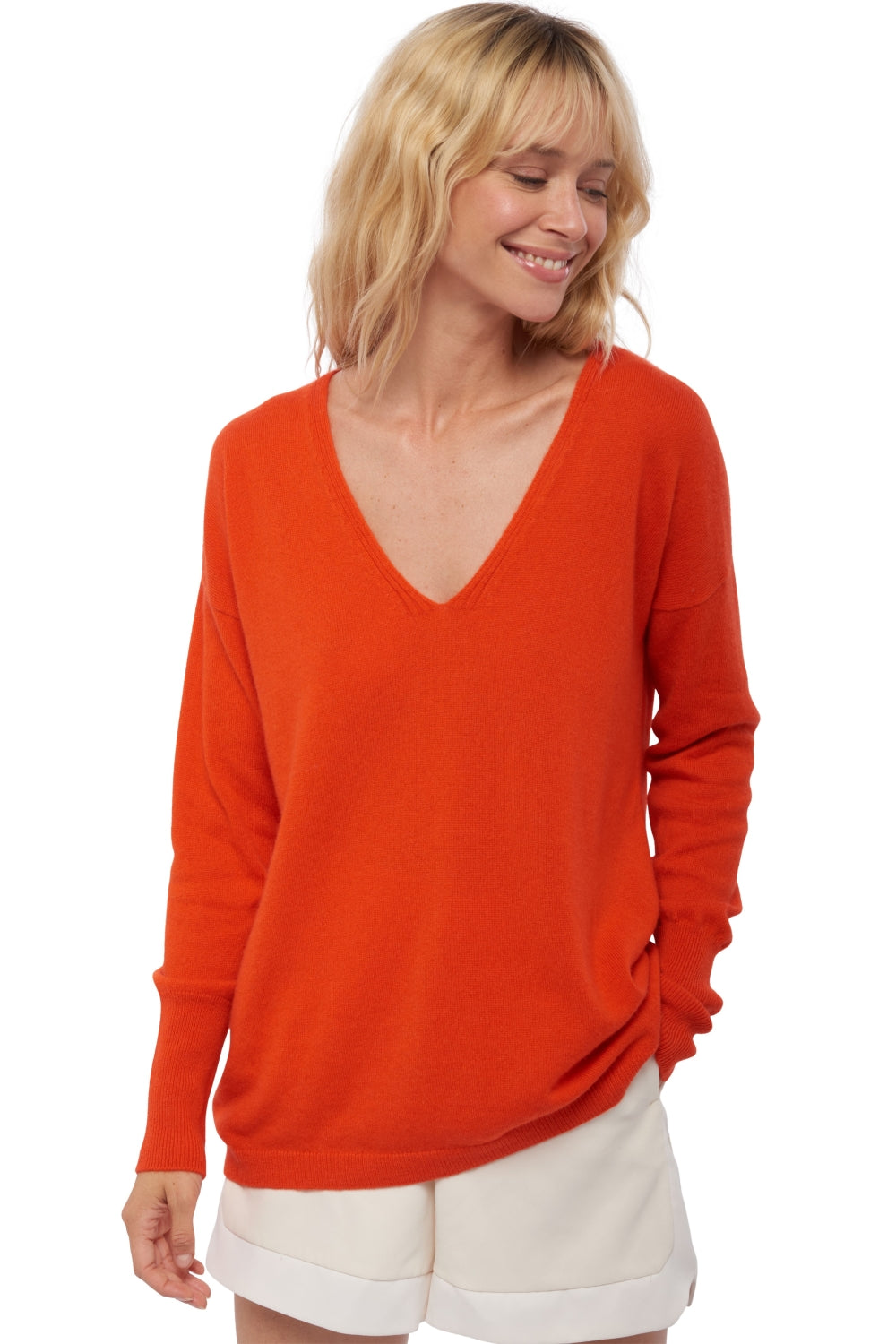 Varsovie en cachemire femme - bloody orange - Mahogany