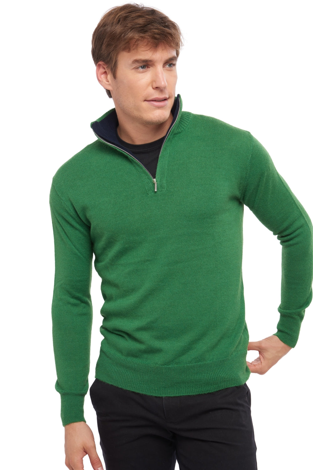 Vihari en baby alpaga & cachemire homme - green leaf / marine foncé - Mahogany