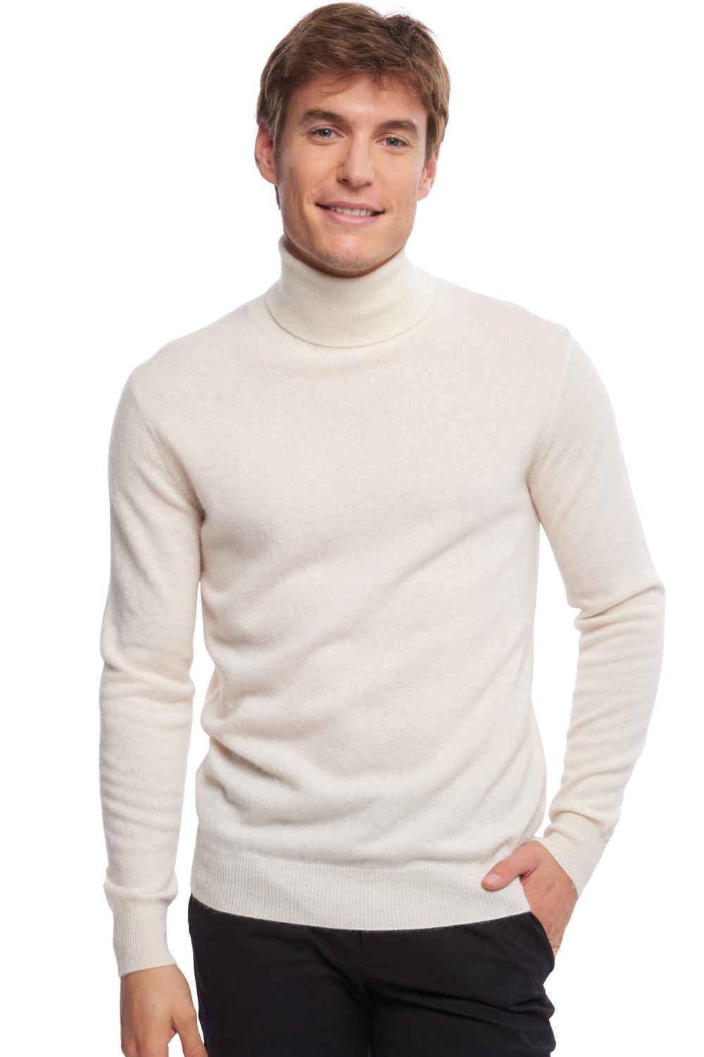 Tarry en cachemire homme - simili white - Mahogany