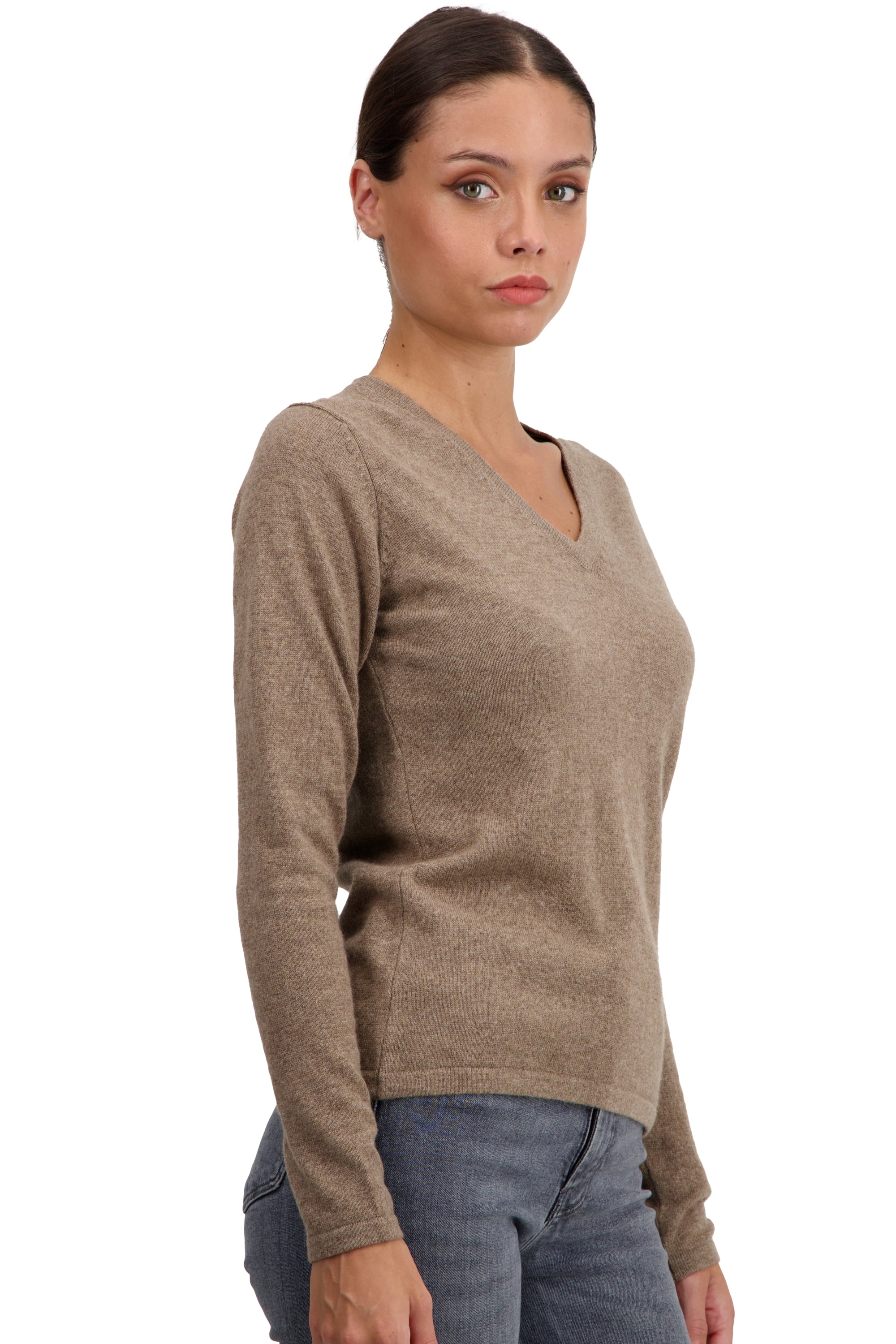 Emma en cachemire femme - Vue 1 - natural terra - Mahogany