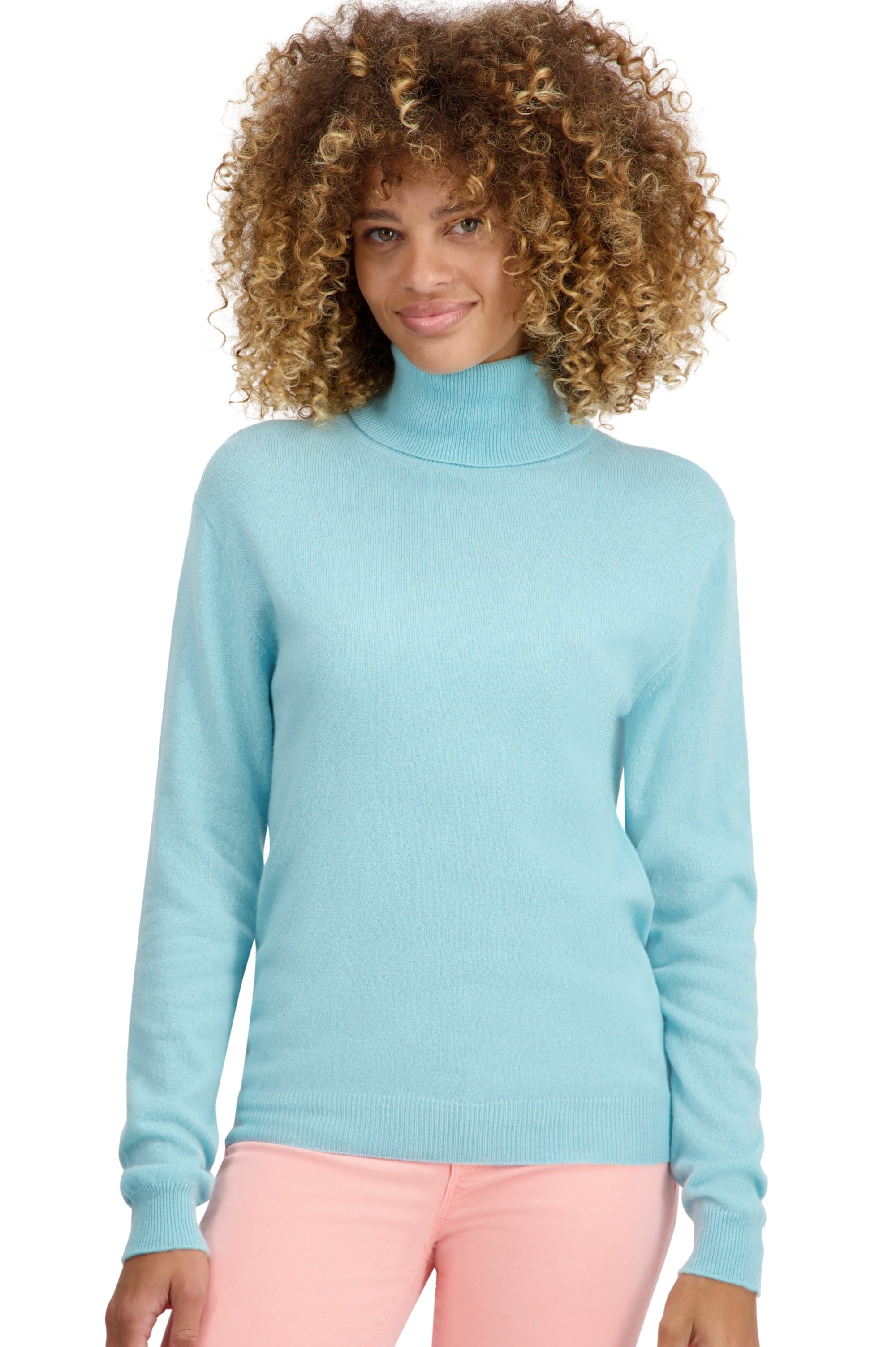 Pull en cachemire, 100 % Cachemire, femme, col col roulé, coupe ajustée, manches longues, normale / 2 et 4 fils, tricot normal, Mahogany