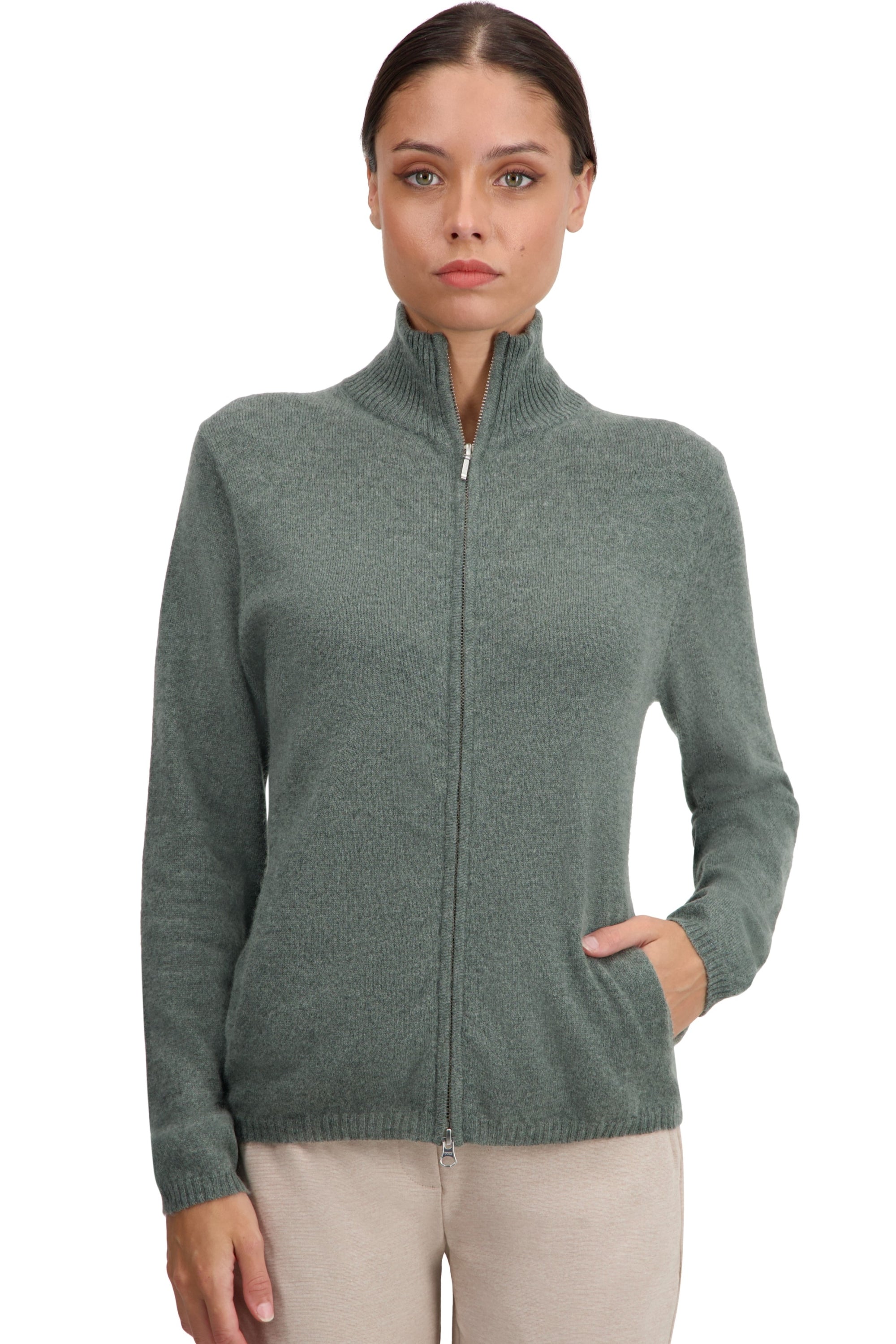 Thames en cachemire femme - military green - Mahogany