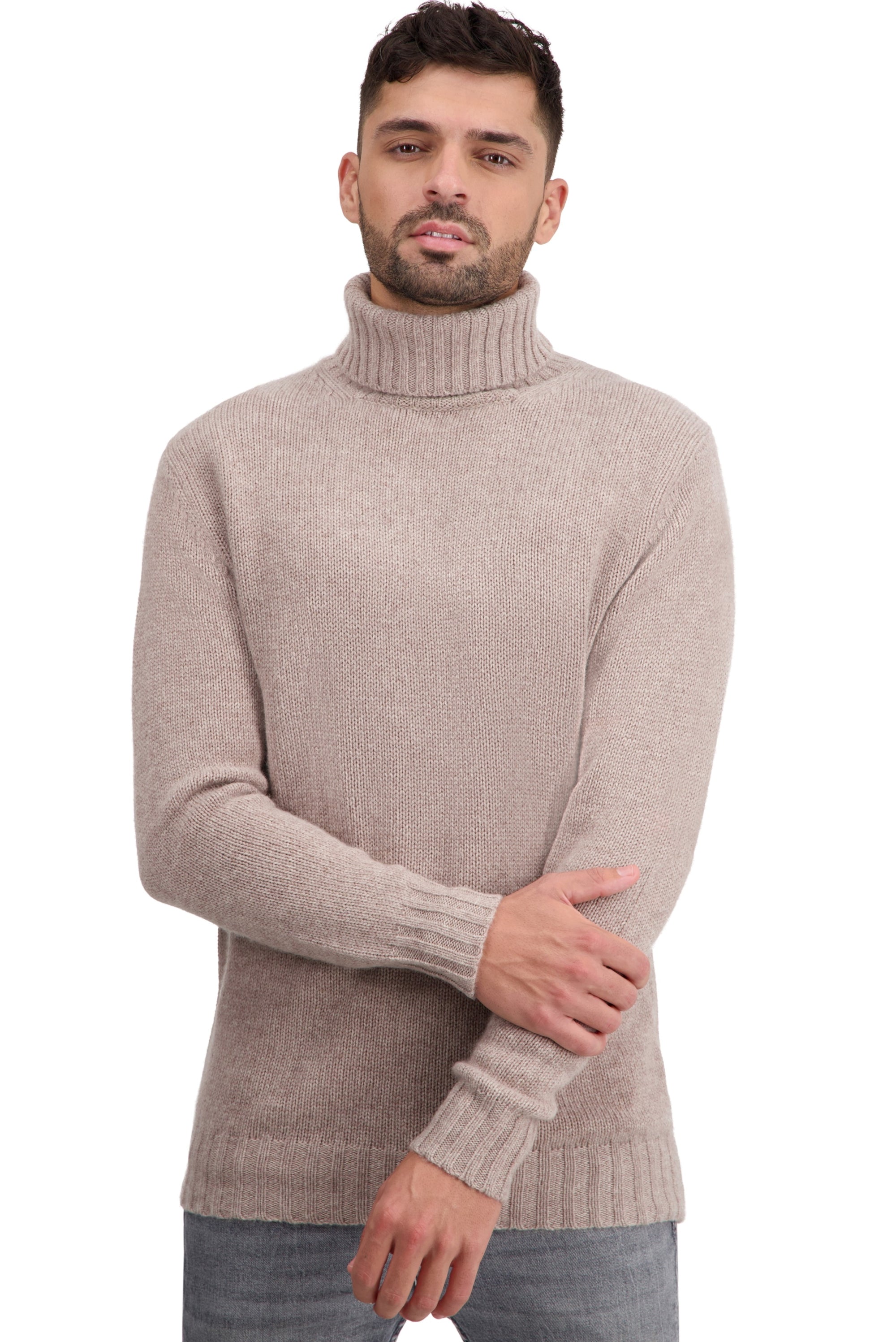 Tobago en cachemire homme - toast - Mahogany