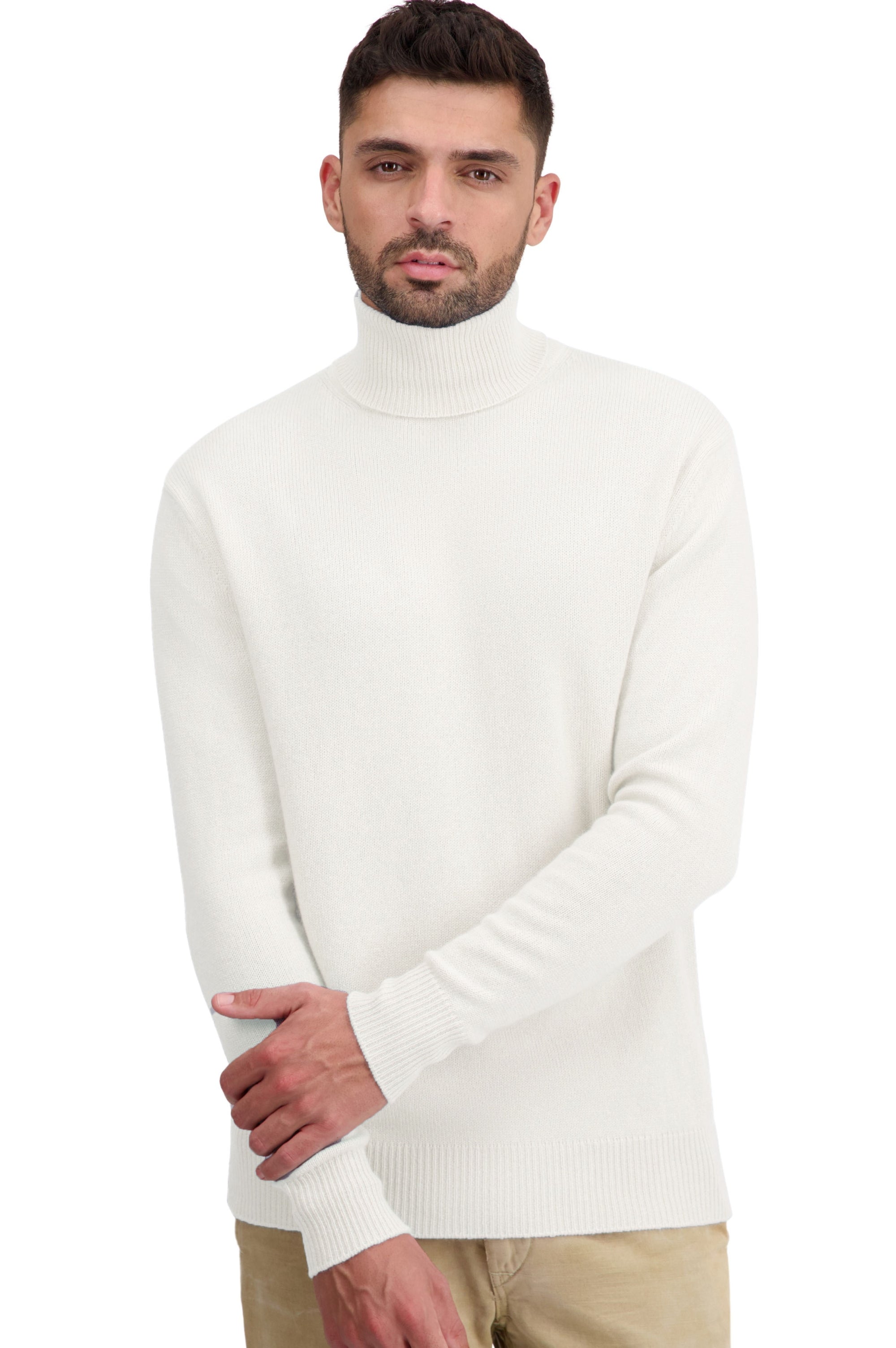Pull en cachemire, 100 % Cachemire, homme, col col roulé, coupe droite, manches longues, normale / 2 et 4 fils, tricot normal, Mahogany