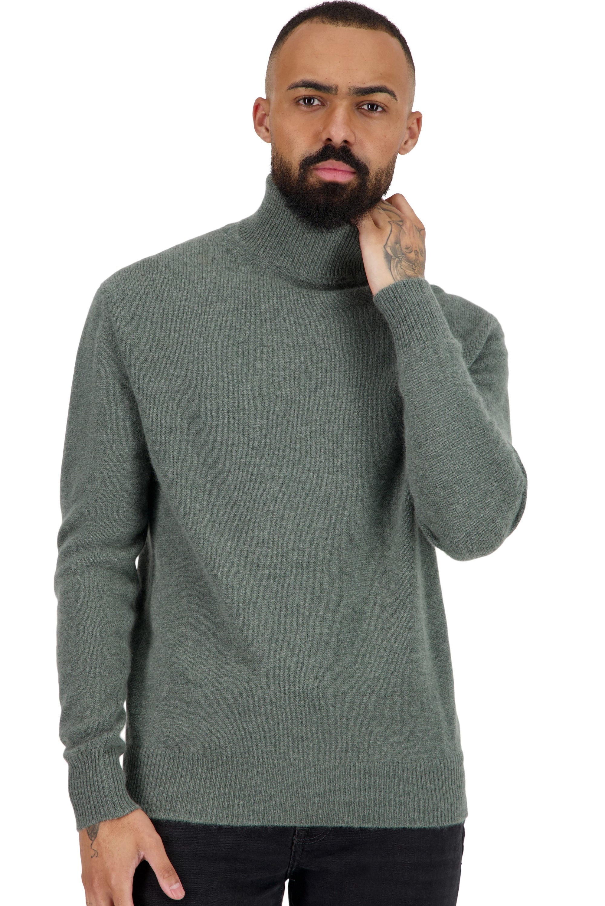 Torino en cachemire homme - military green - Mahogany