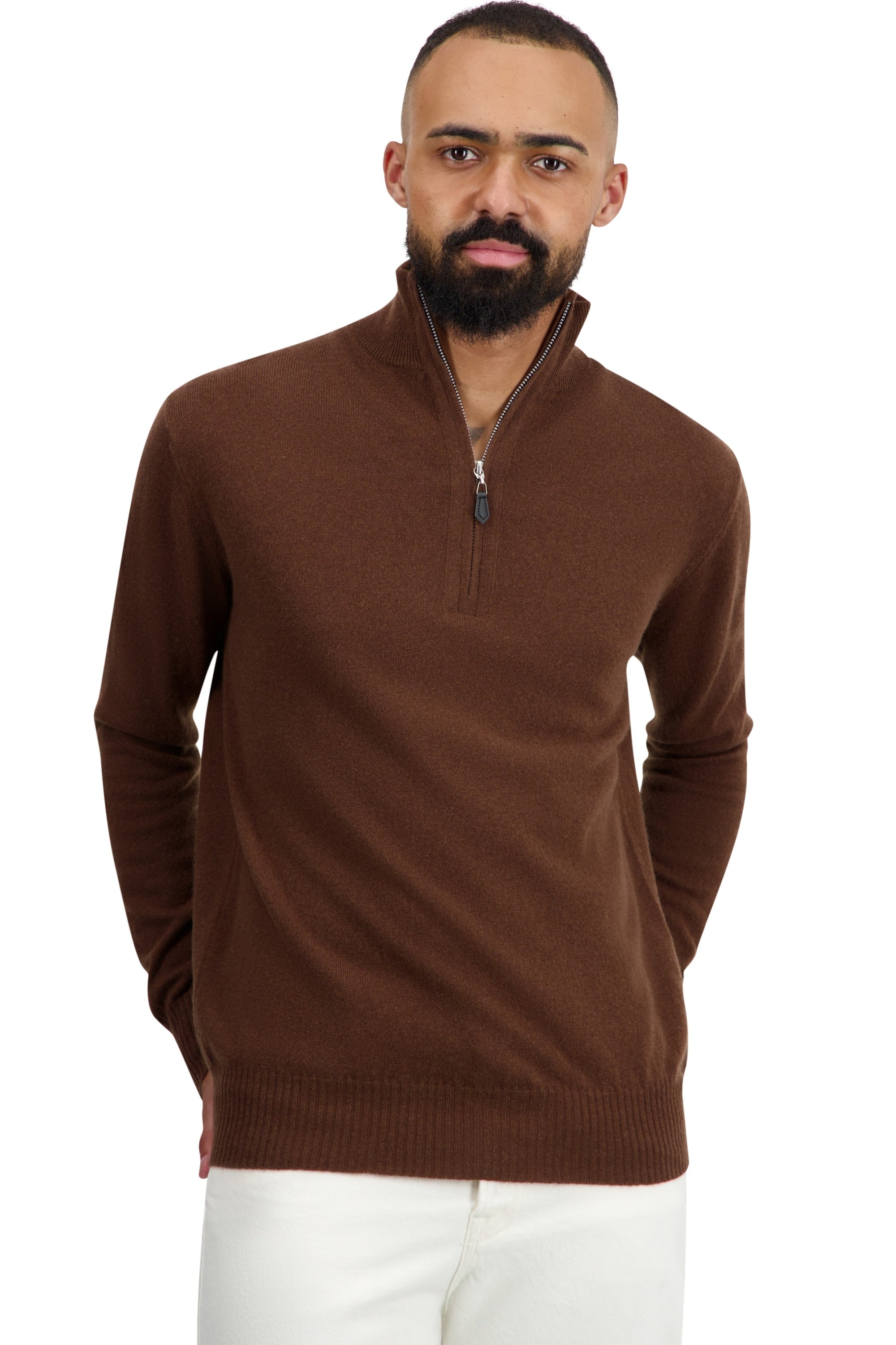Toulon en cachemire homme - dark camel - Mahogany