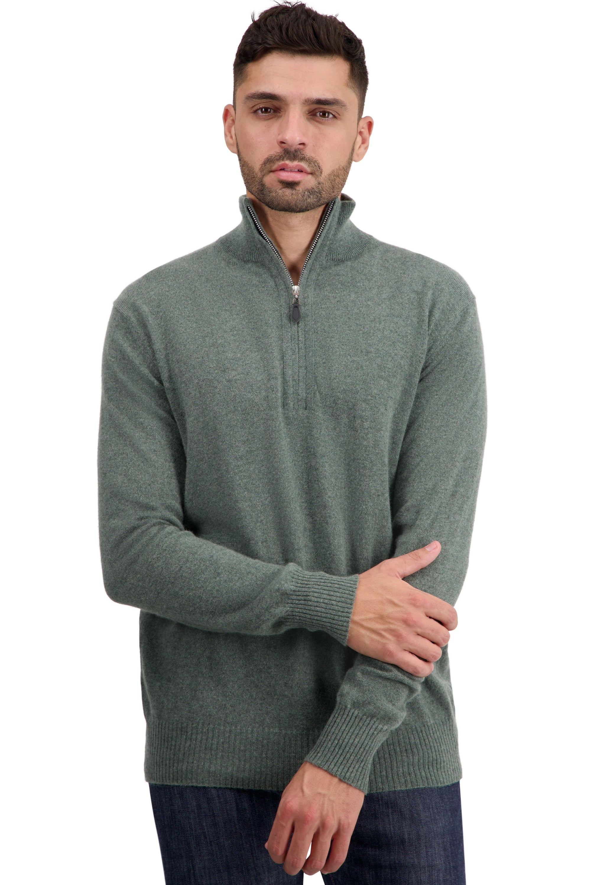 Toulon en cachemire homme - military green - Mahogany