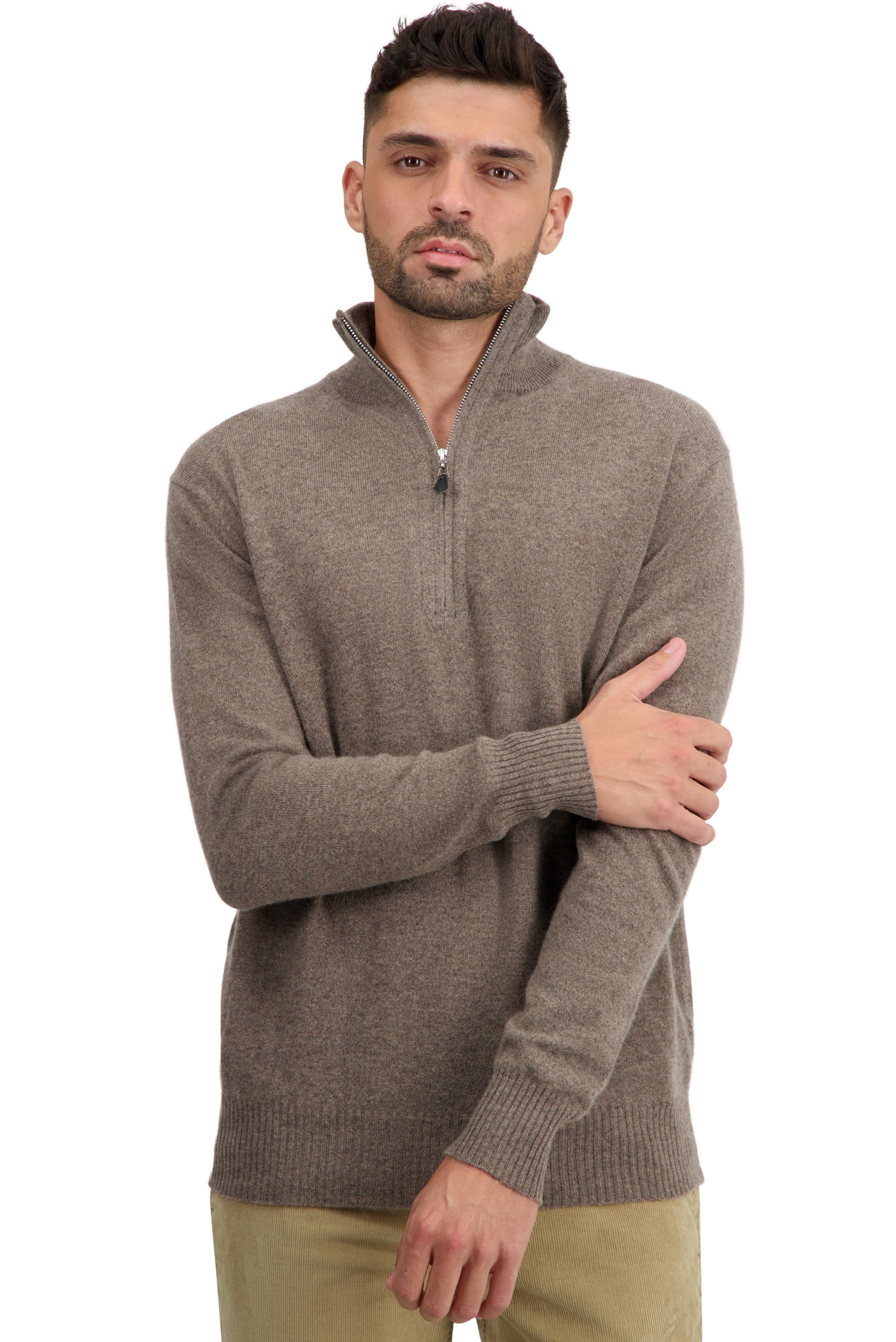 Toulon en cachemire homme - otter - Mahogany