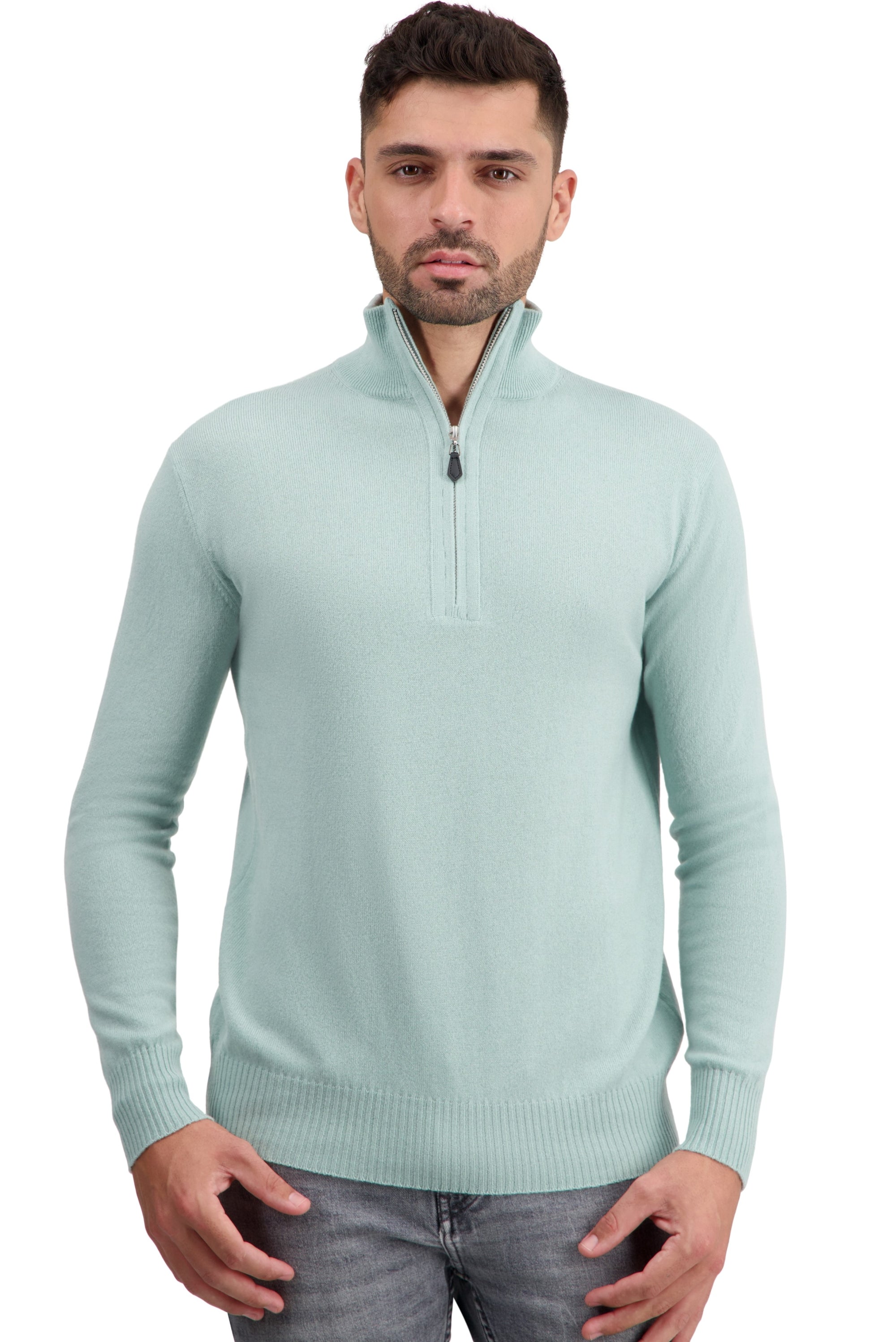 Toulon en cachemire homme - sea foam - Mahogany