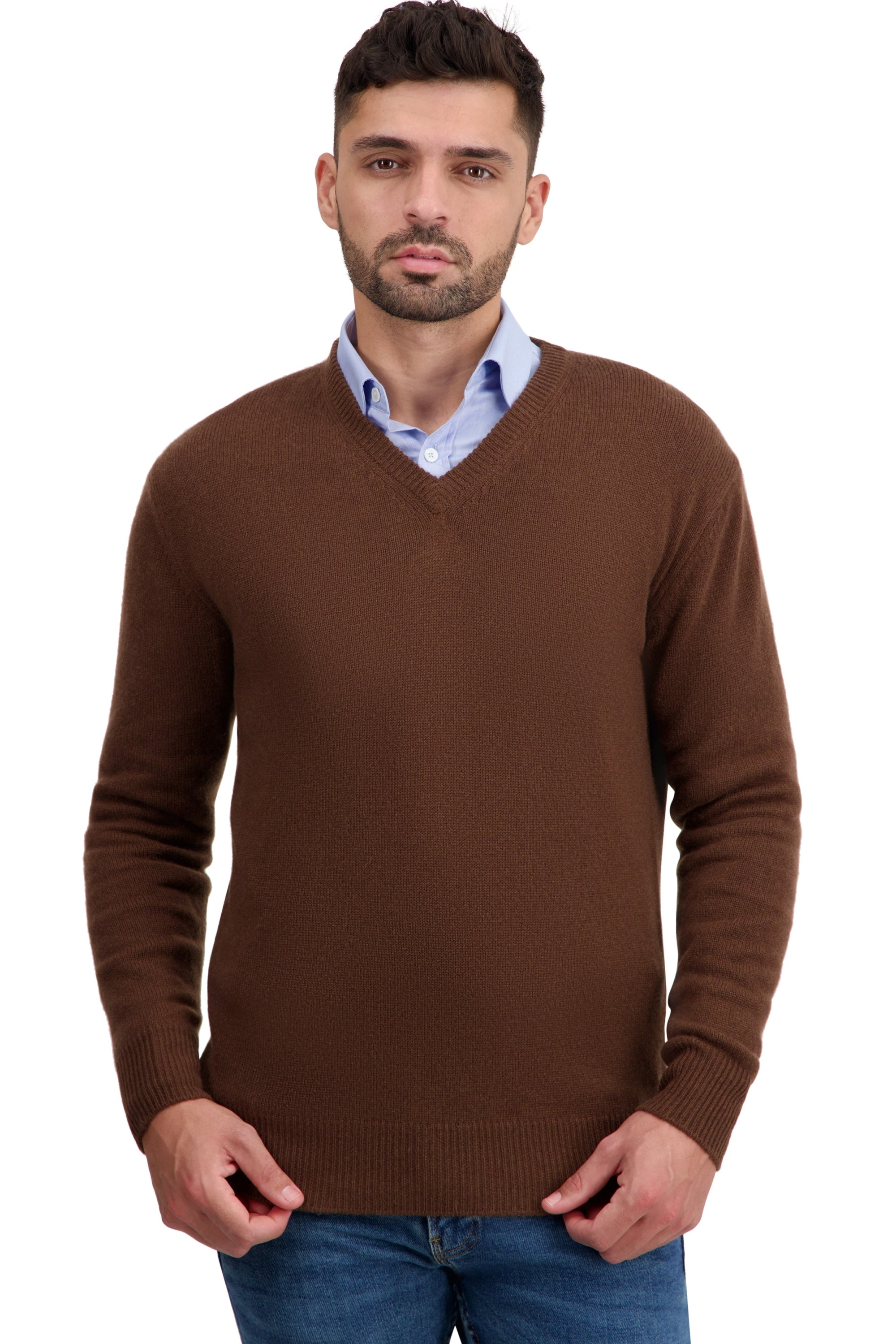 Tour en cachemire homme - dark camel - Mahogany