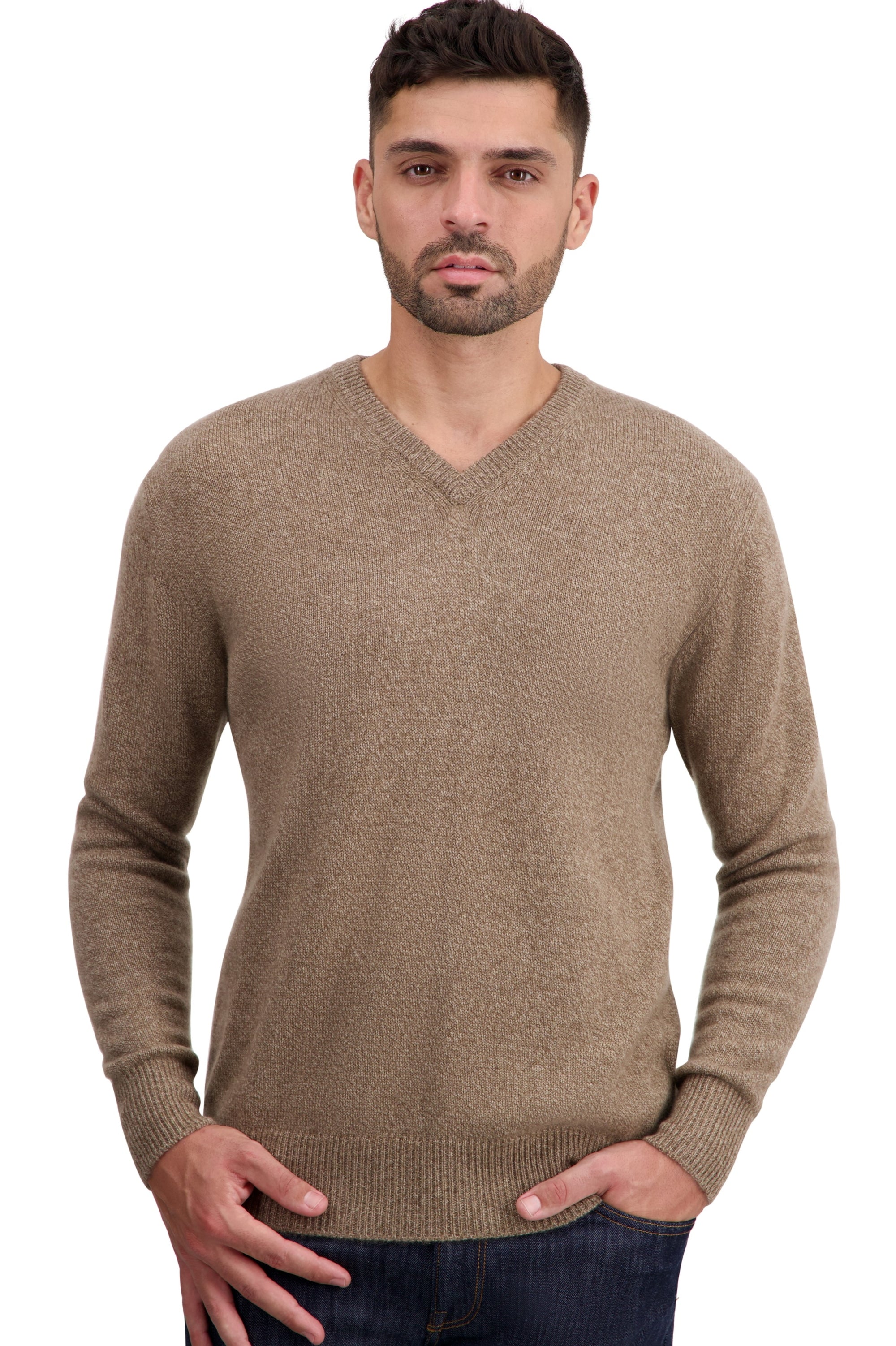 Tour en cachemire homme - tan marl - Mahogany
