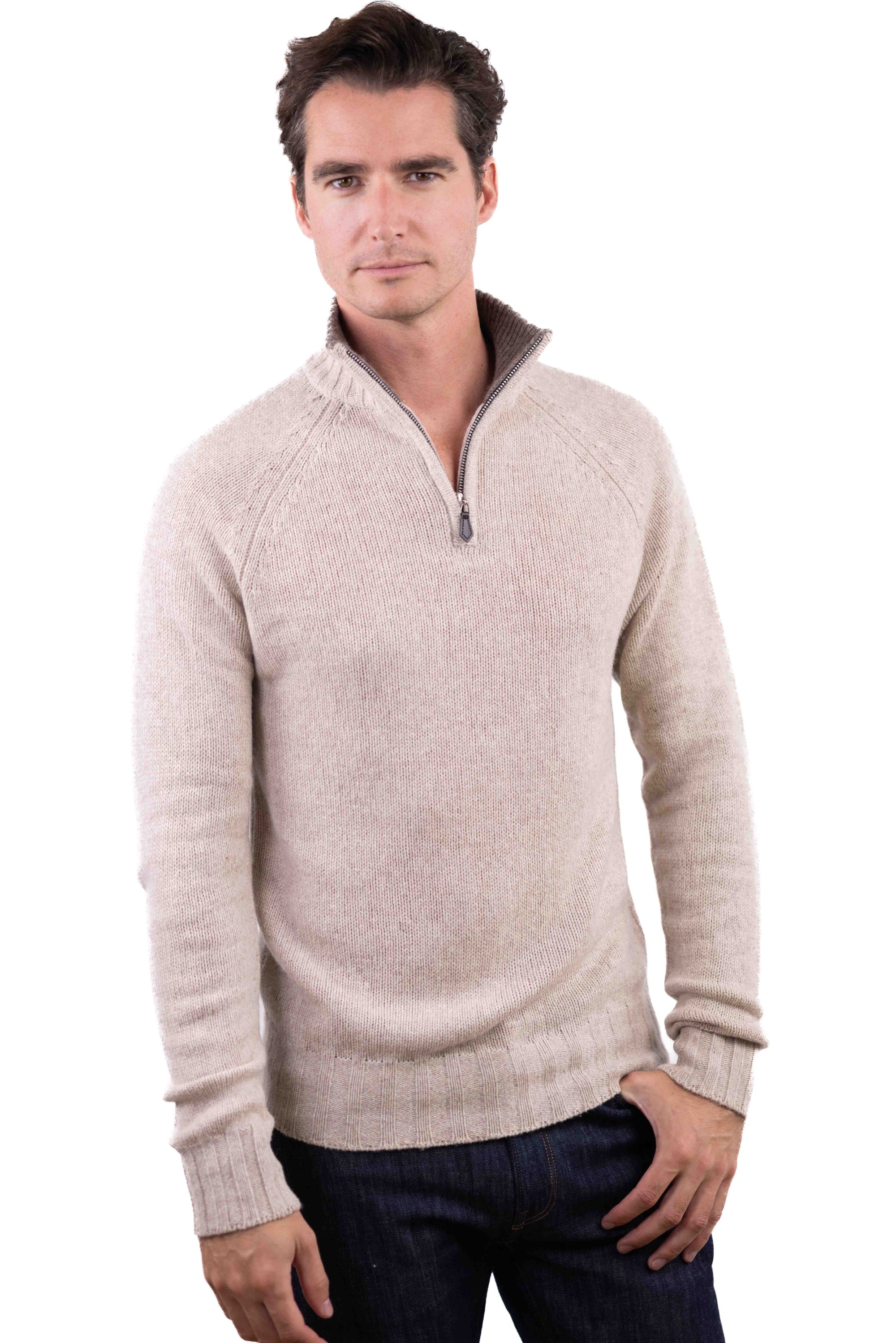 Howard en cachemire et yak homme - intemporel / marmotte chiné - Mahogany