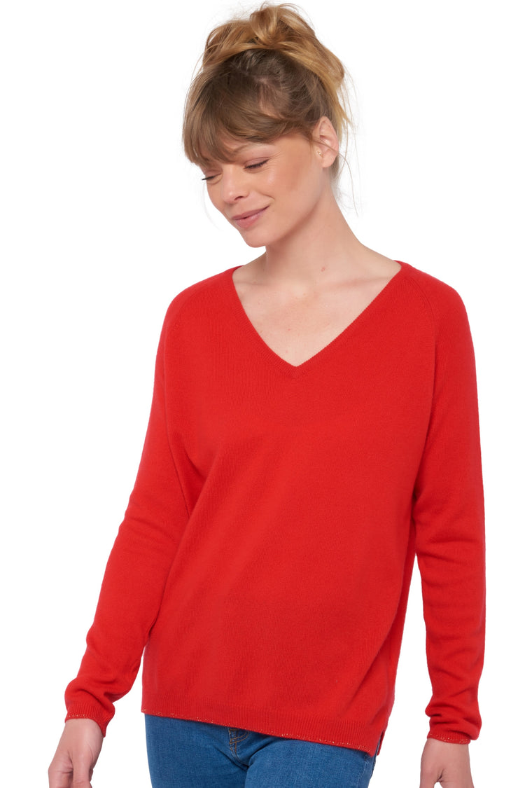 Zanjan en cachemire femme - rouge - Mahogany