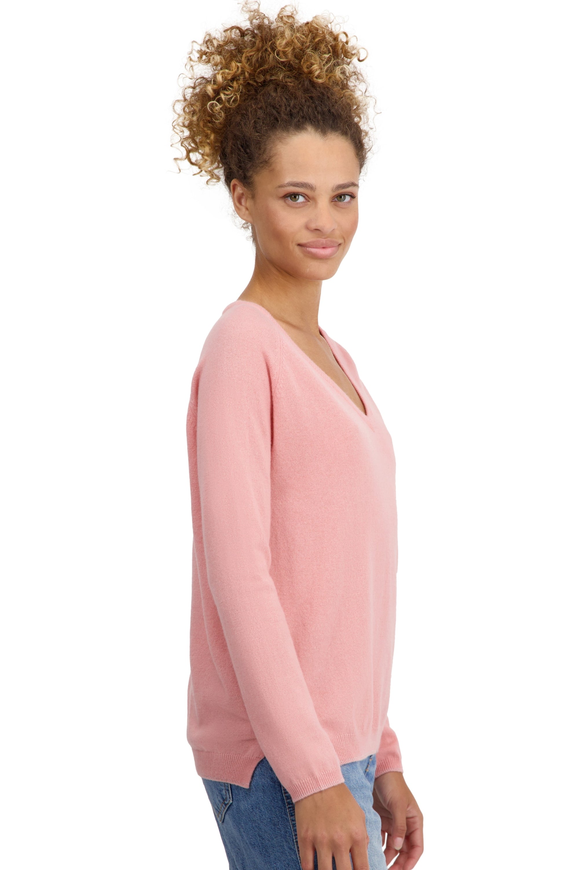 Zanjan en cachemire femme - tea rose - Mahogany