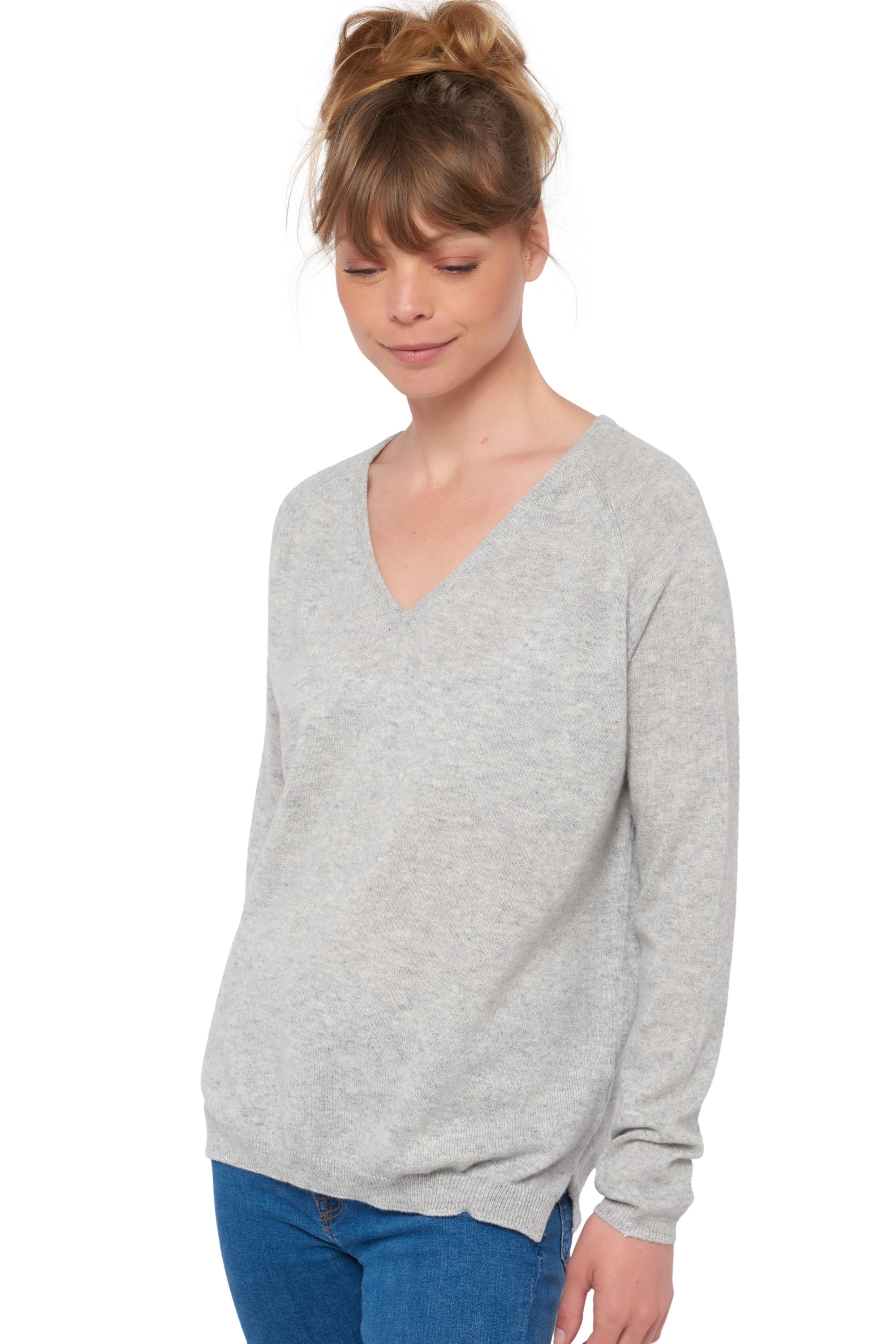 Zanjan en cachemire femme - flanelle chiné - Mahogany