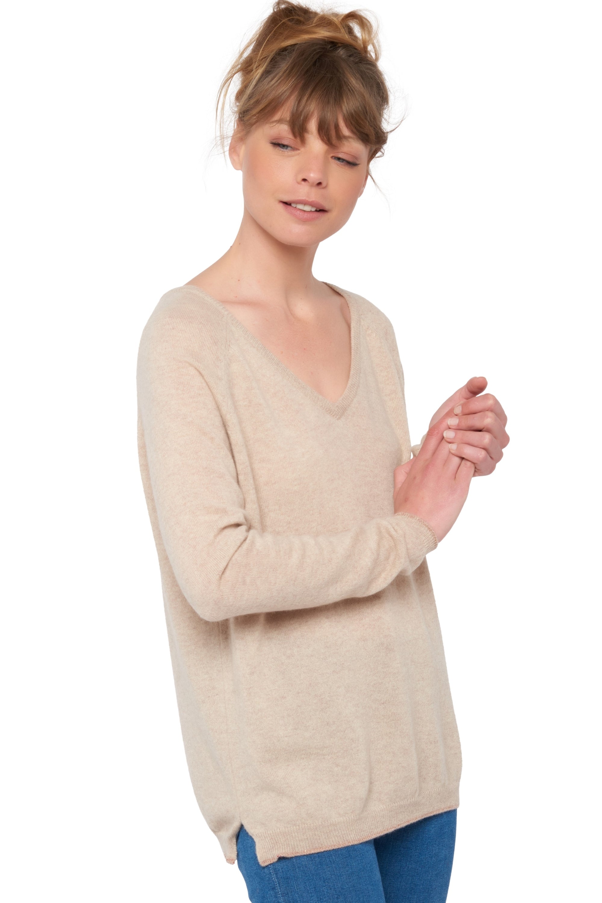 Zanjan en cachemire femme - natural beige - Mahogany