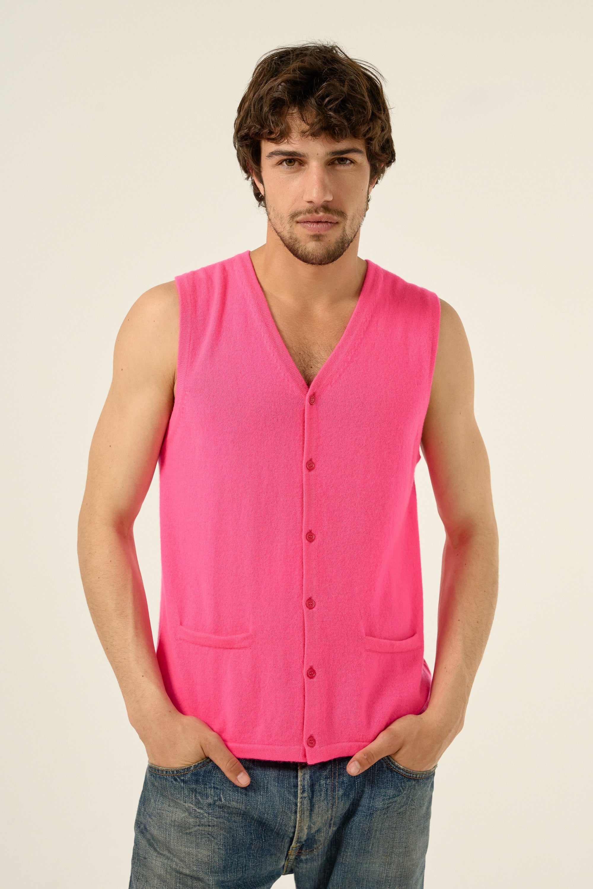 Basile en cachemire homme - dayglo - Mahogany