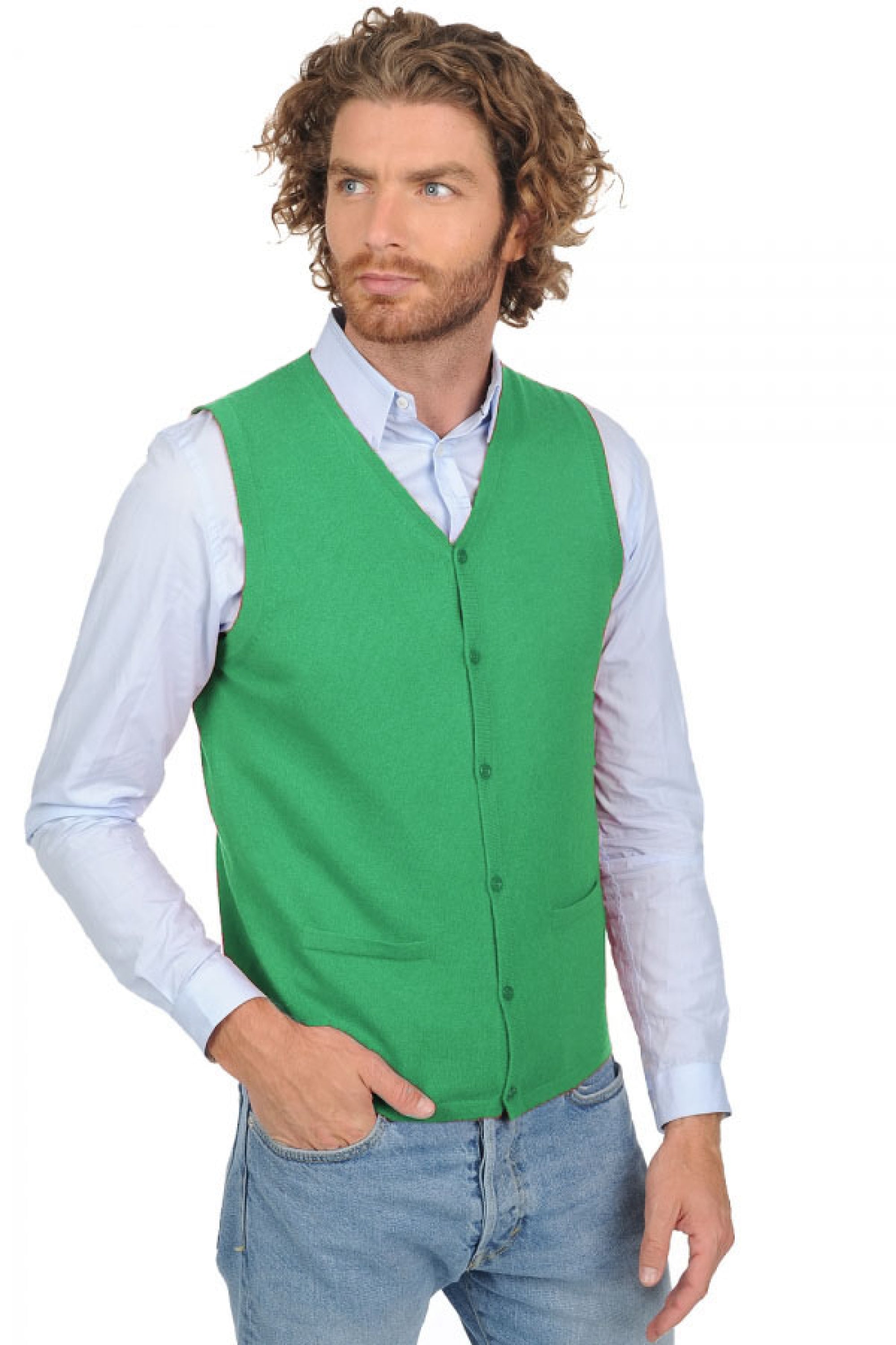 Basile en cachemire homme - new green - Mahogany