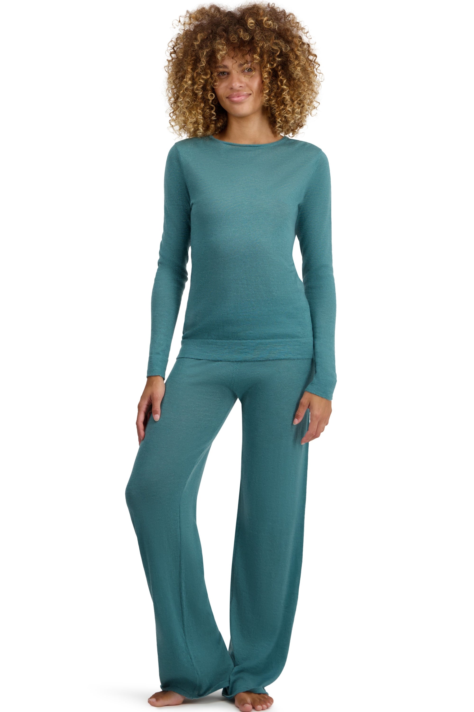 Boubou en duvet de cachemire femme - eucalyptus - Mahogany