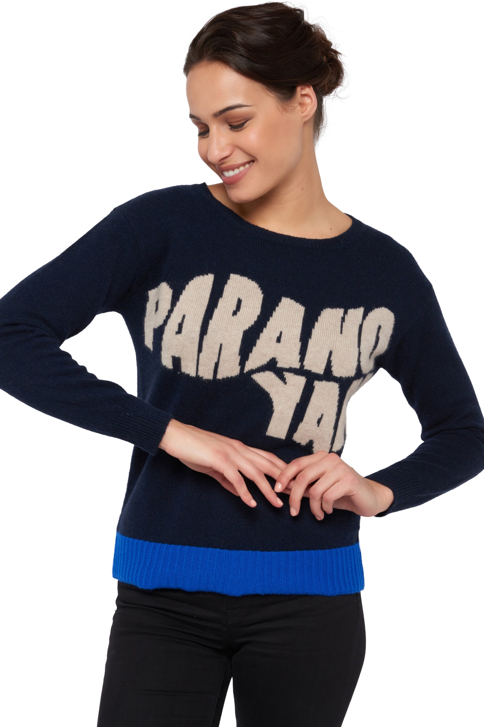 Pull en yak, 100 % Yak, femme, col col rond, coupe droite, manches longues, message, normale / 2 et 4 fils, tricot normal, Mahogany