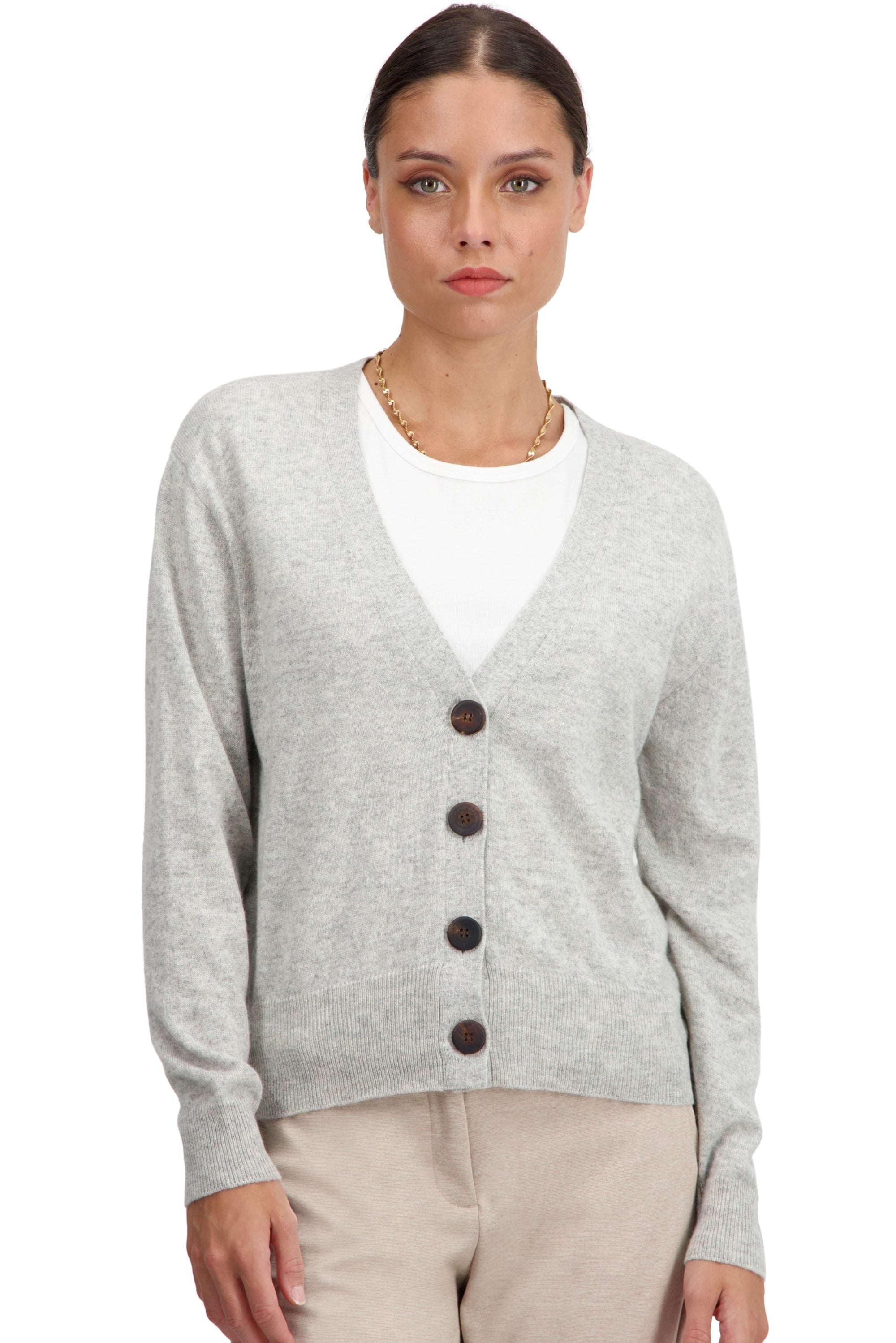 Talitha en cachemire femme - flanelle chiné - Mahogany
