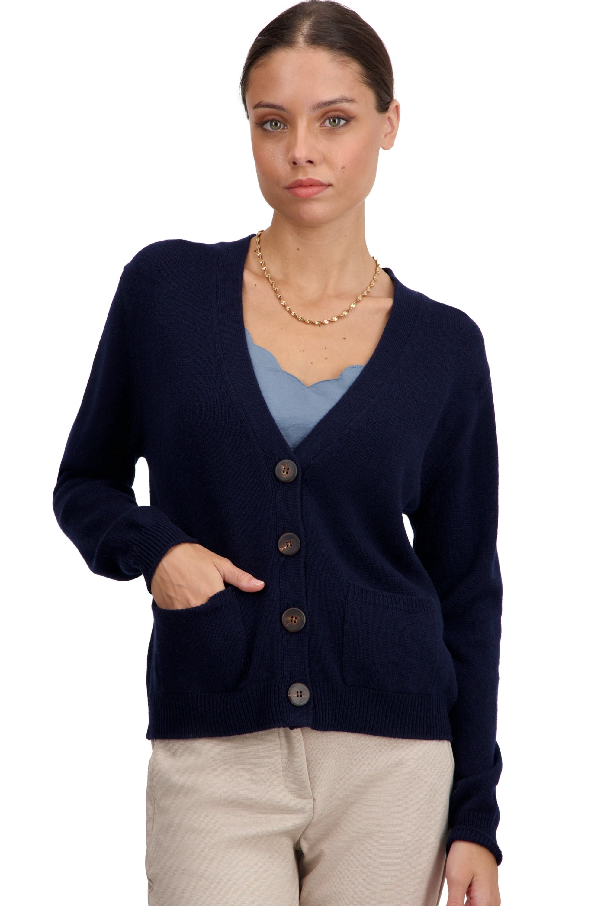 Tanzania en cachemire femme - marine foncé - Mahogany