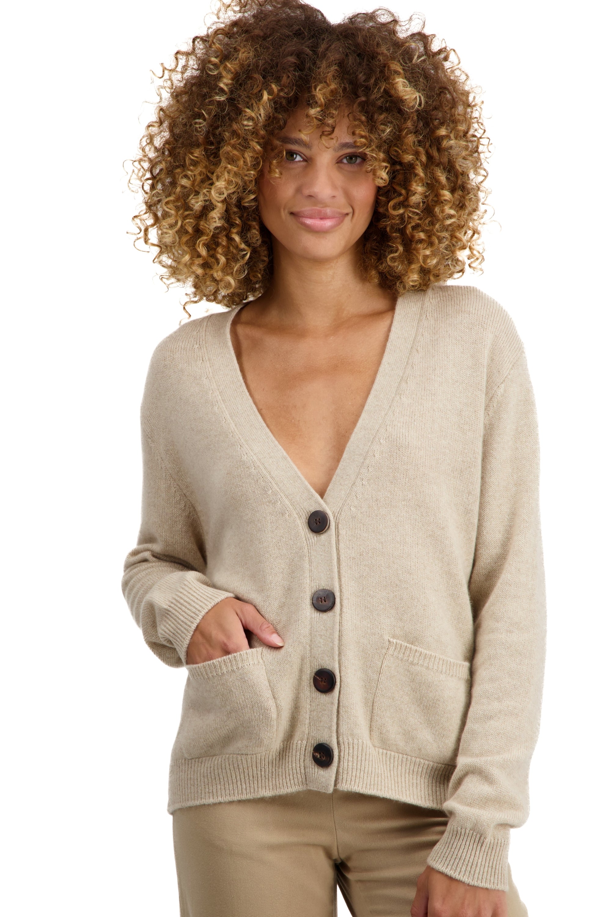 Tanzania en cachemire femme - natural winter dawn - Mahogany