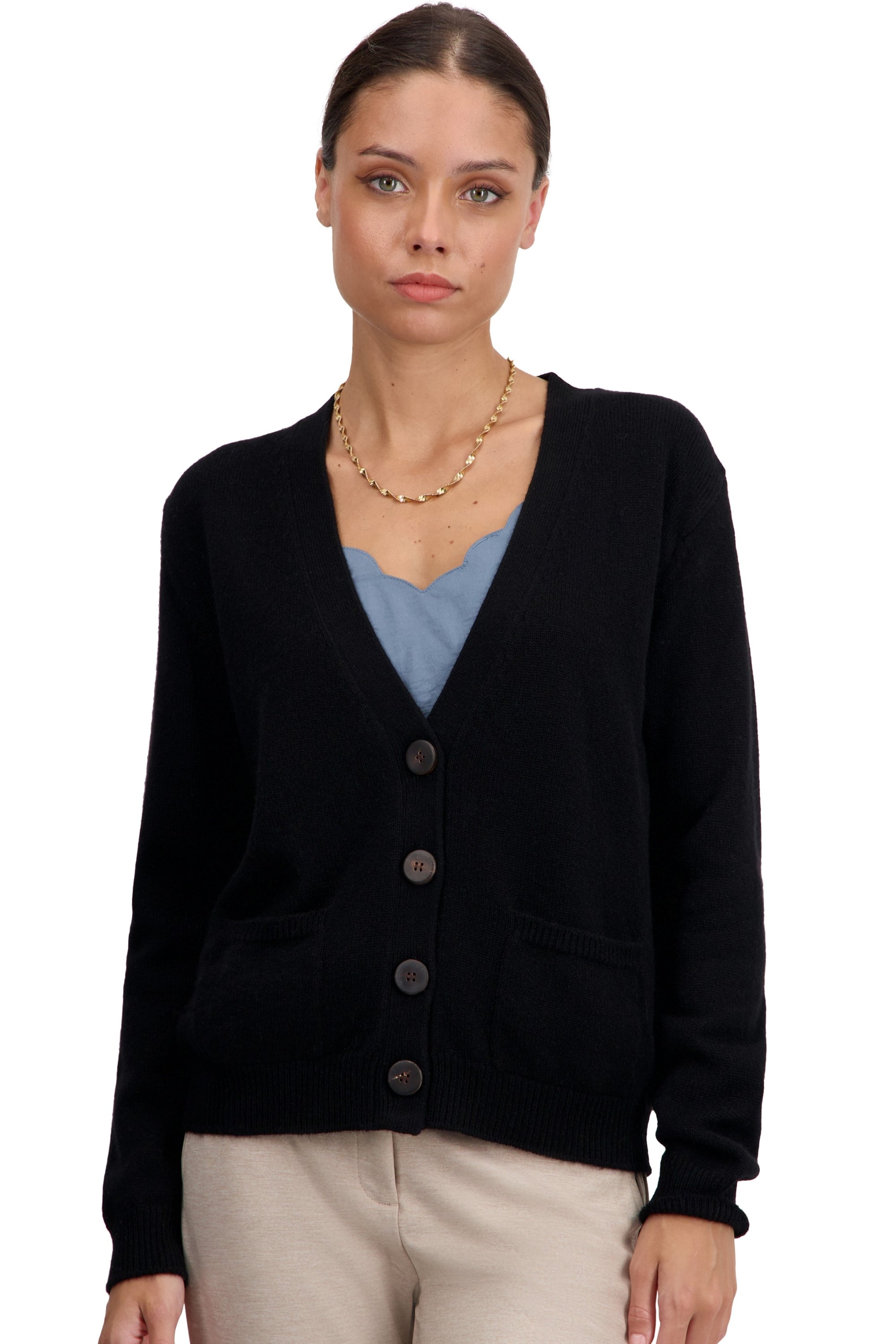 Tanzania en cachemire femme - noir - Mahogany